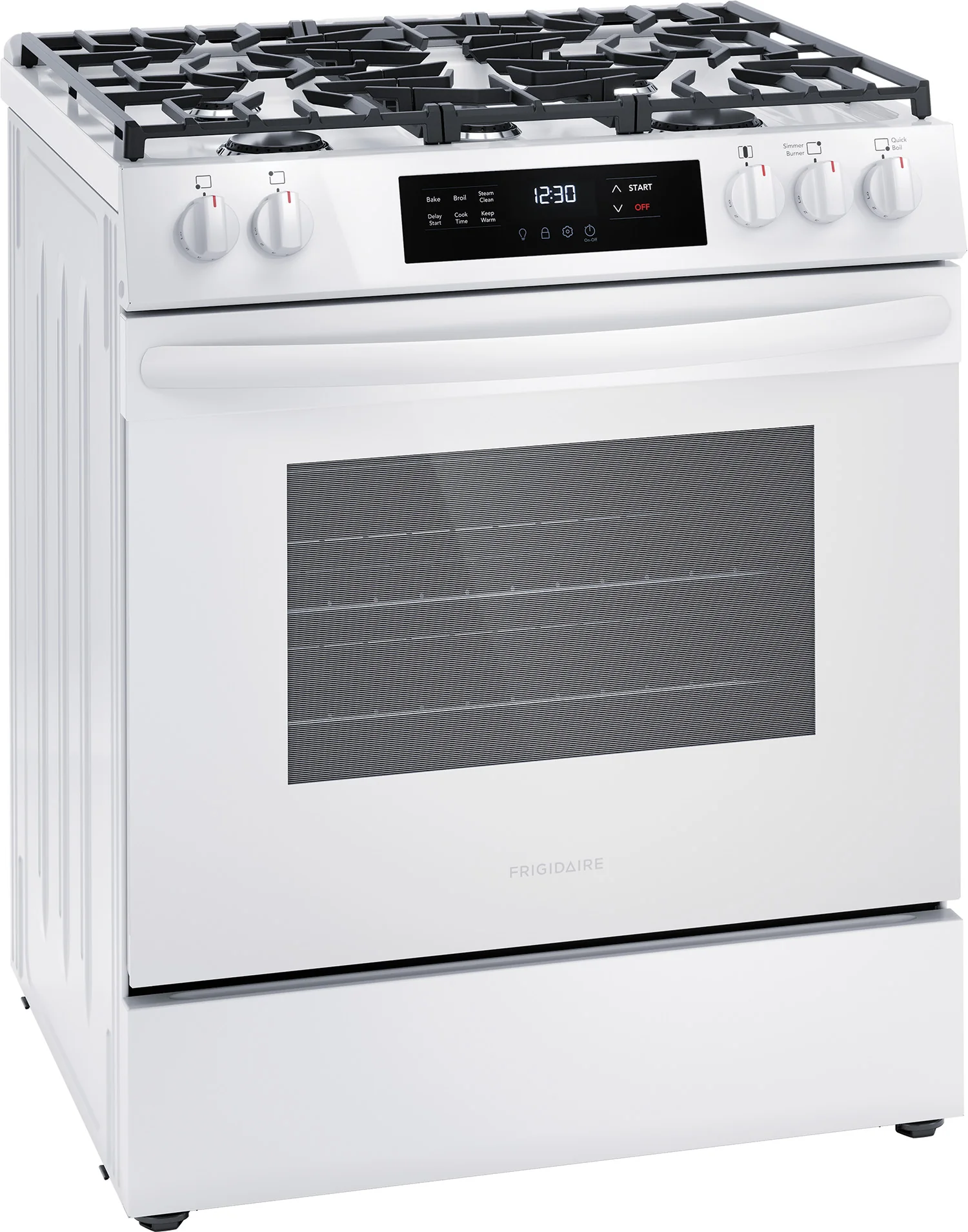Frigidaire White 30'' Front Control Gas Range (5.1 Cu. Ft) - FCFG3062AW - Image 3