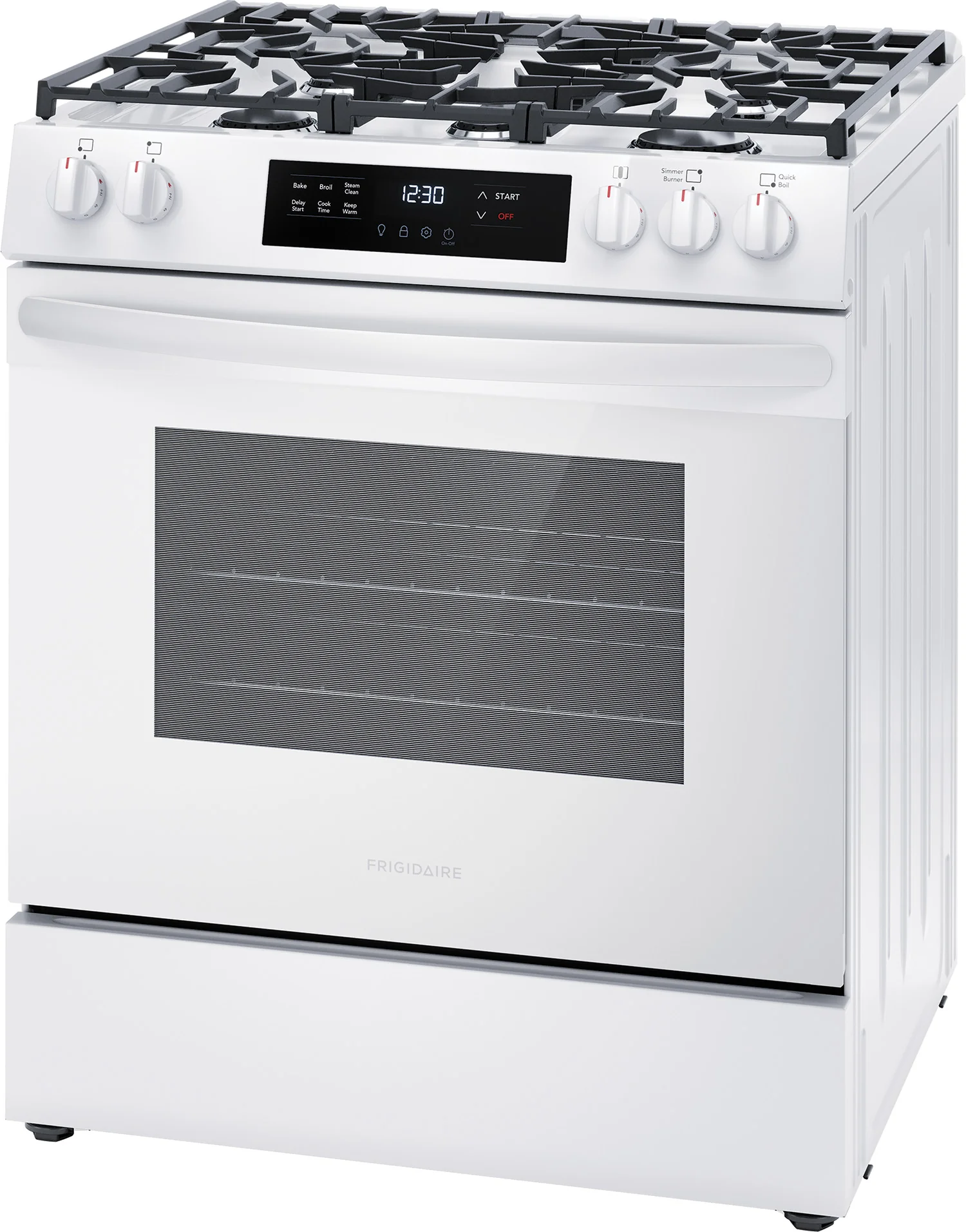 Frigidaire White 30'' Front Control Gas Range (5.1 Cu. Ft) - FCFG3062AW - Image 4