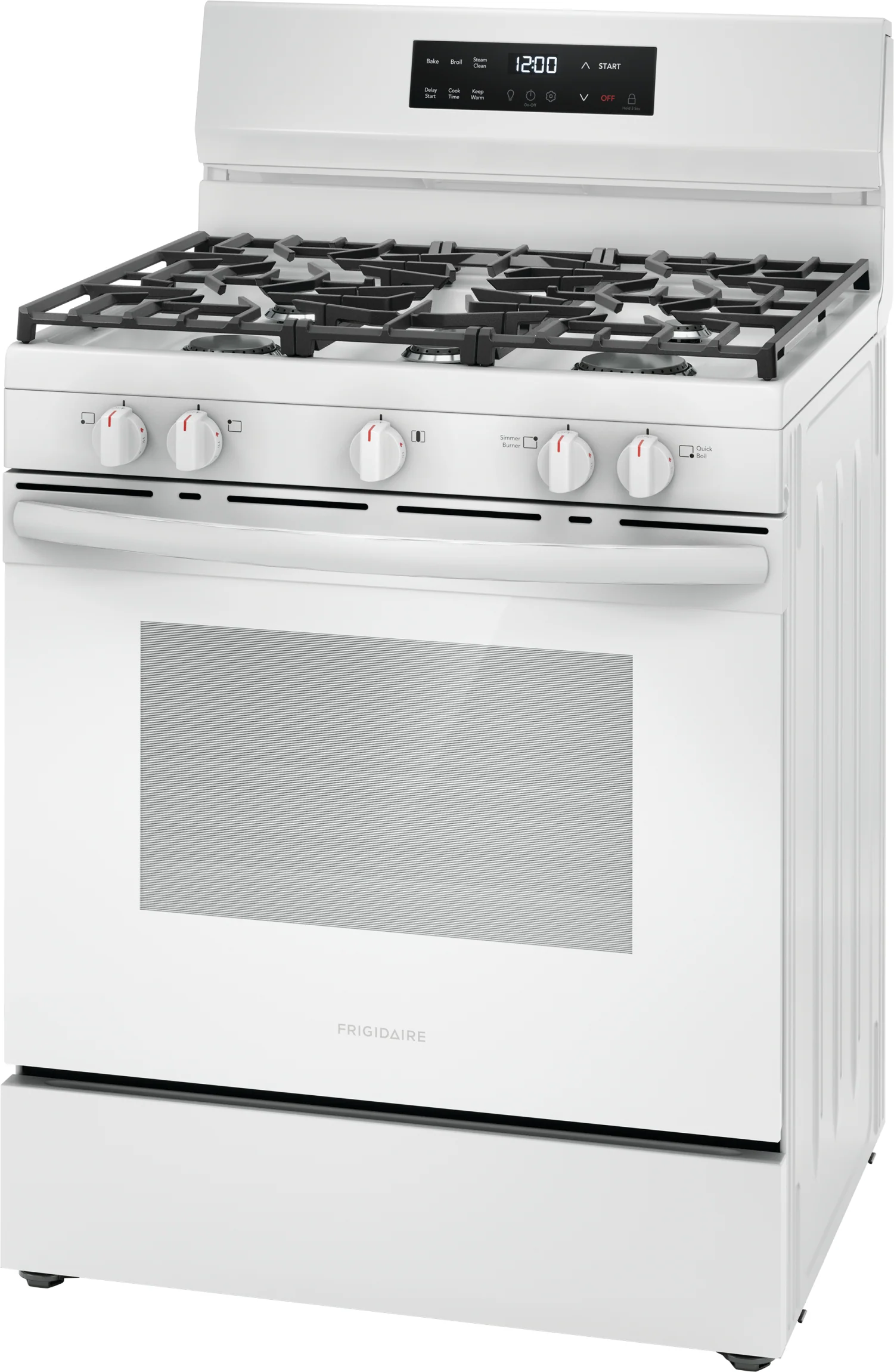 Frigidaire White 30" Gas Range with Quick Boil and Even Baking Technology (5.1 Cu. Ft) - FCRG3062AW - Image 2