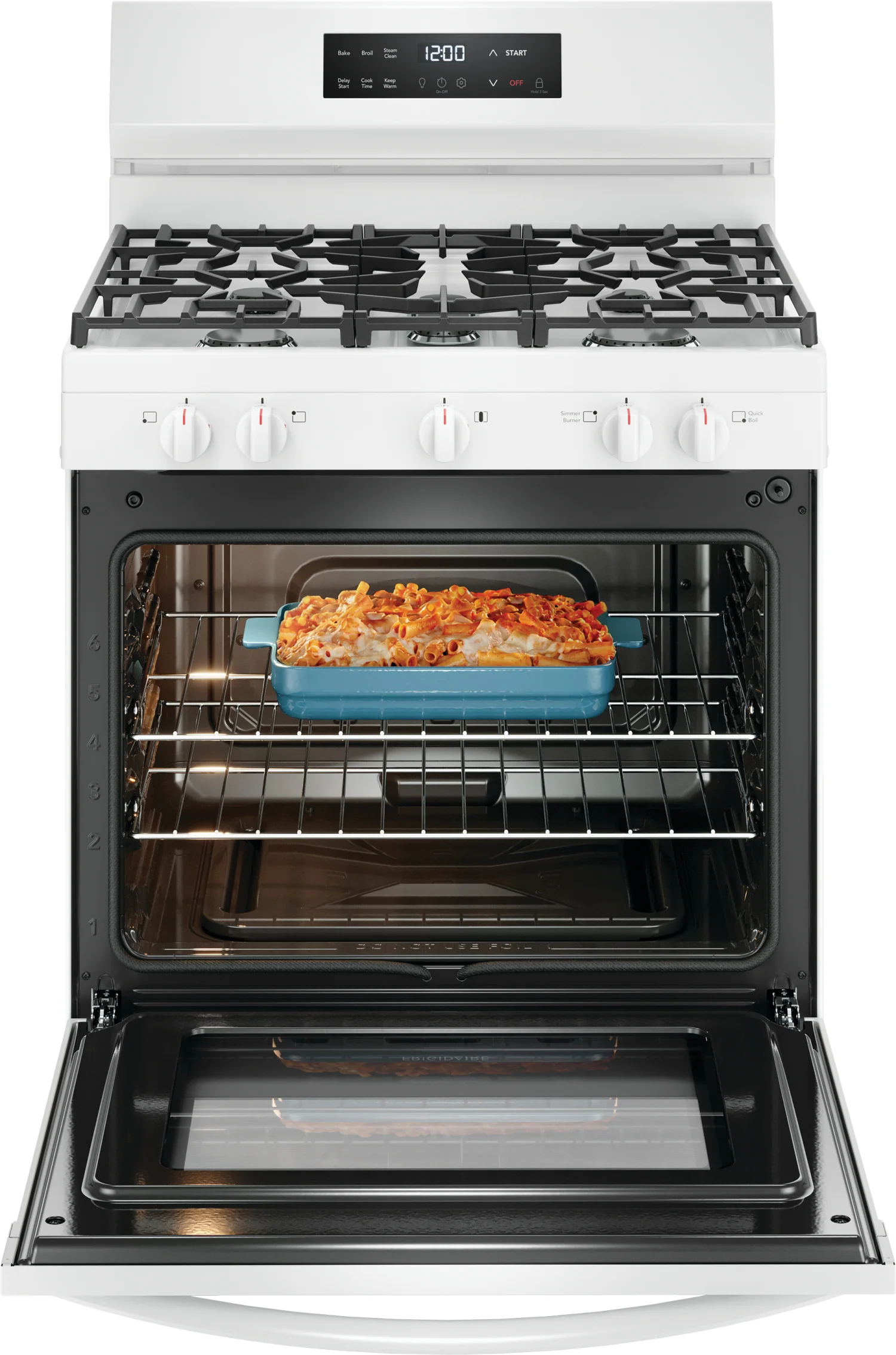 Frigidaire White 30" Gas Range with Quick Boil and Even Baking Technology (5.1 Cu. Ft) - FCRG3062AW - Image 4