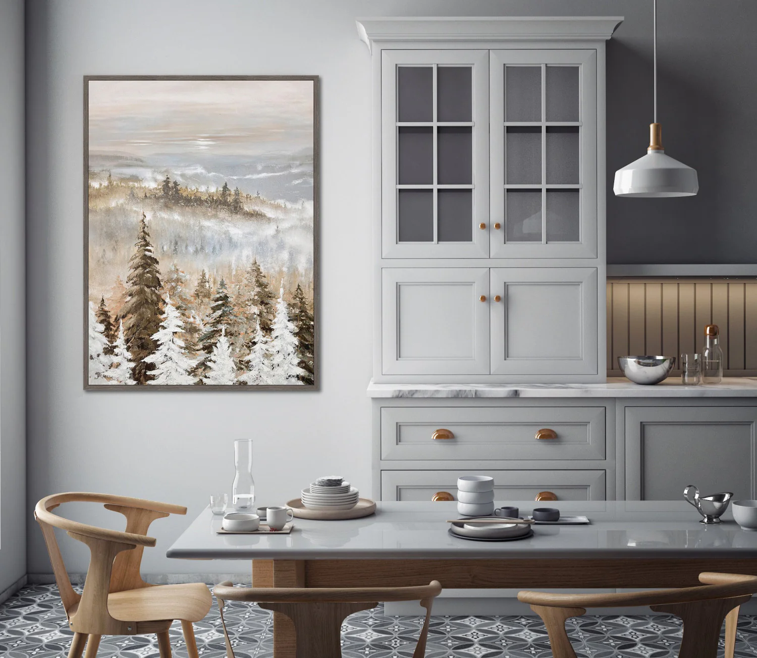 Frosted Pines Wall Art - Light Brown - 48 X 36 - Image 2