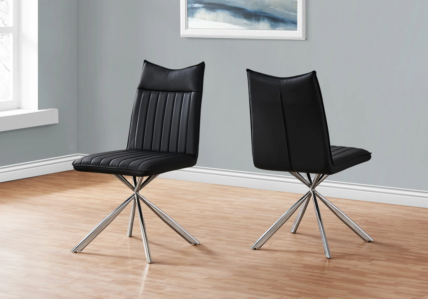 Fulton Dining Chair - Black/Chrome - Set Of Two - Image 2