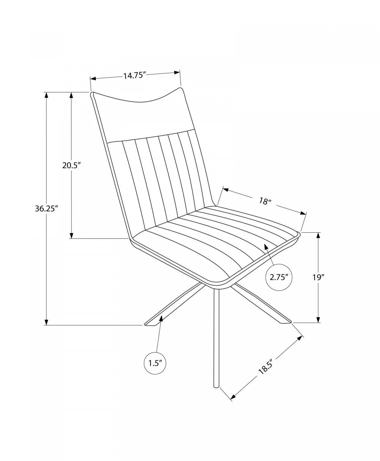 Fulton Dining Chair - Black/Chrome - Set Of Two - Image 3