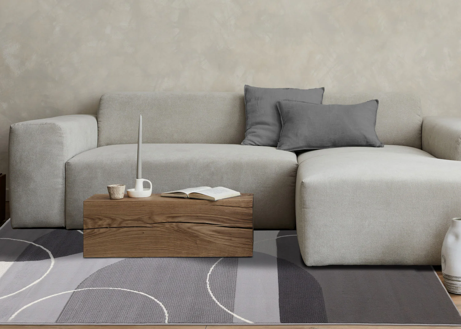 Functional Contemporary Area Rug - 7' X 10' - Grey - Image 3