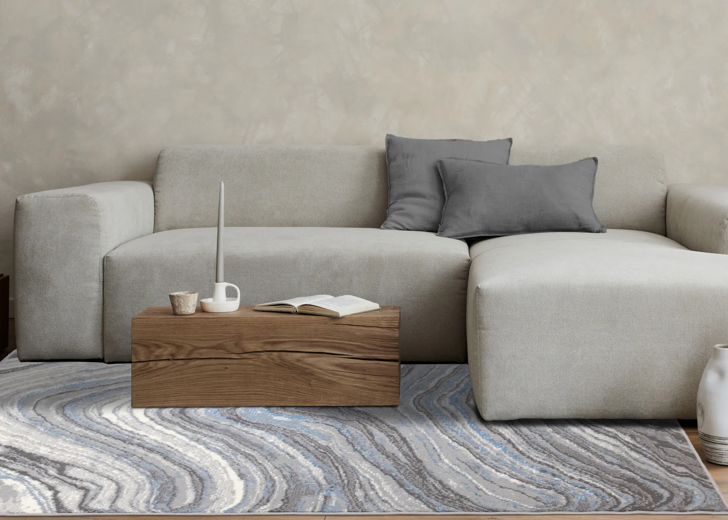 Functional Modern Area Rug - 8' X 11' - Blue/Grey - Image 3