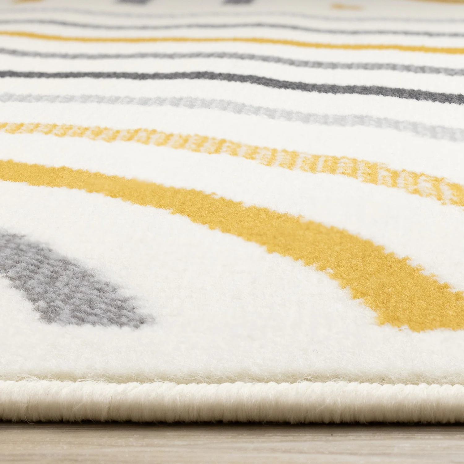 Functional Modern Curves Area Rug - 7' X 10' - Cream/Yellow - Image 5