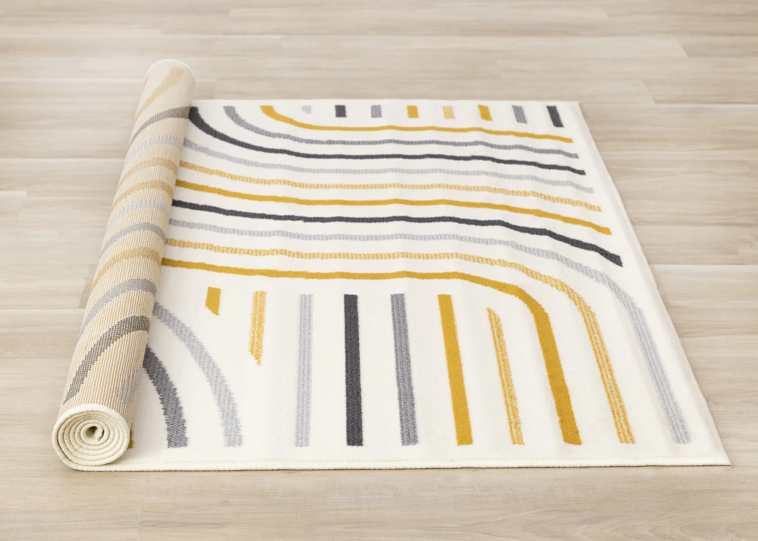 Functional Modern Curves Area Rug - 8' X 11' - Cream/Yellow - Image 8
