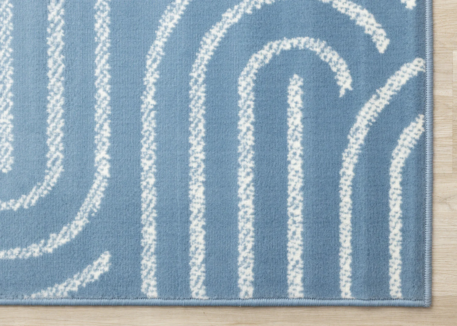 Functional Modern Links Area Rug - 5' X 8' - Blue/Cream - Image 6