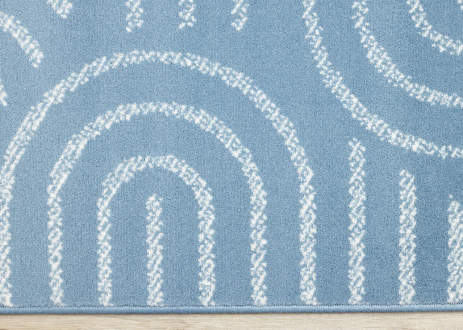 Functional Modern Links Area Rug - 5' X 8' - Blue/Cream - Image 9