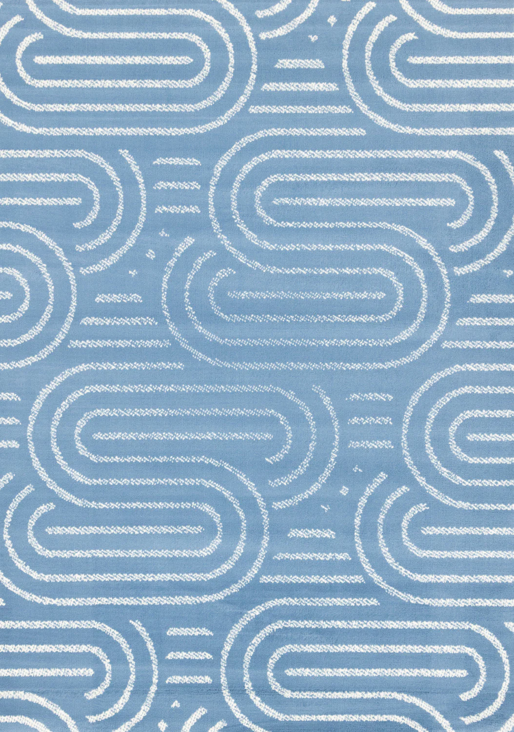 Functional Modern Links Area Rug - 8' X 11' - Blue/Cream