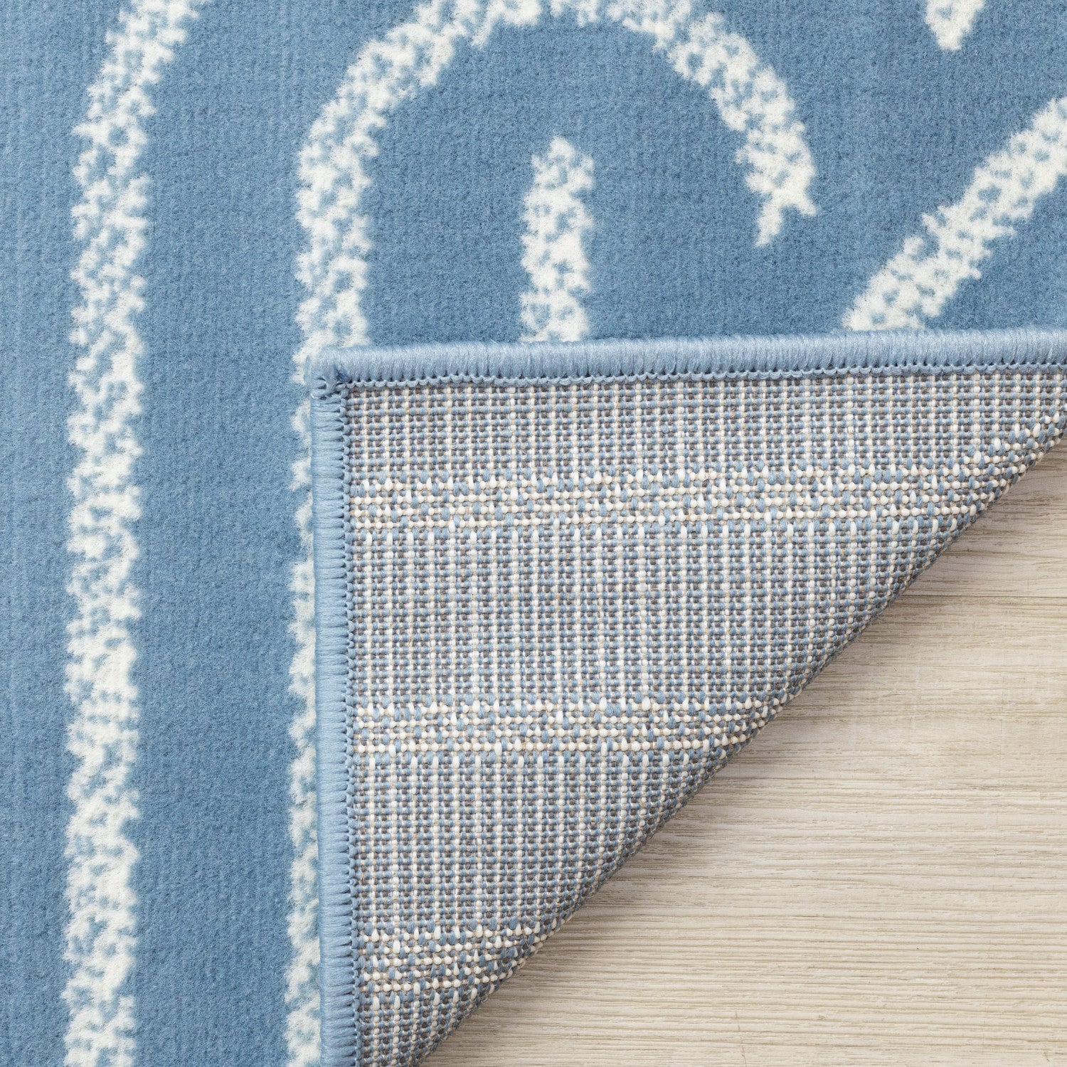 Functional Modern Links Area Rug - 8' X 11' - Blue/Cream - Image 11