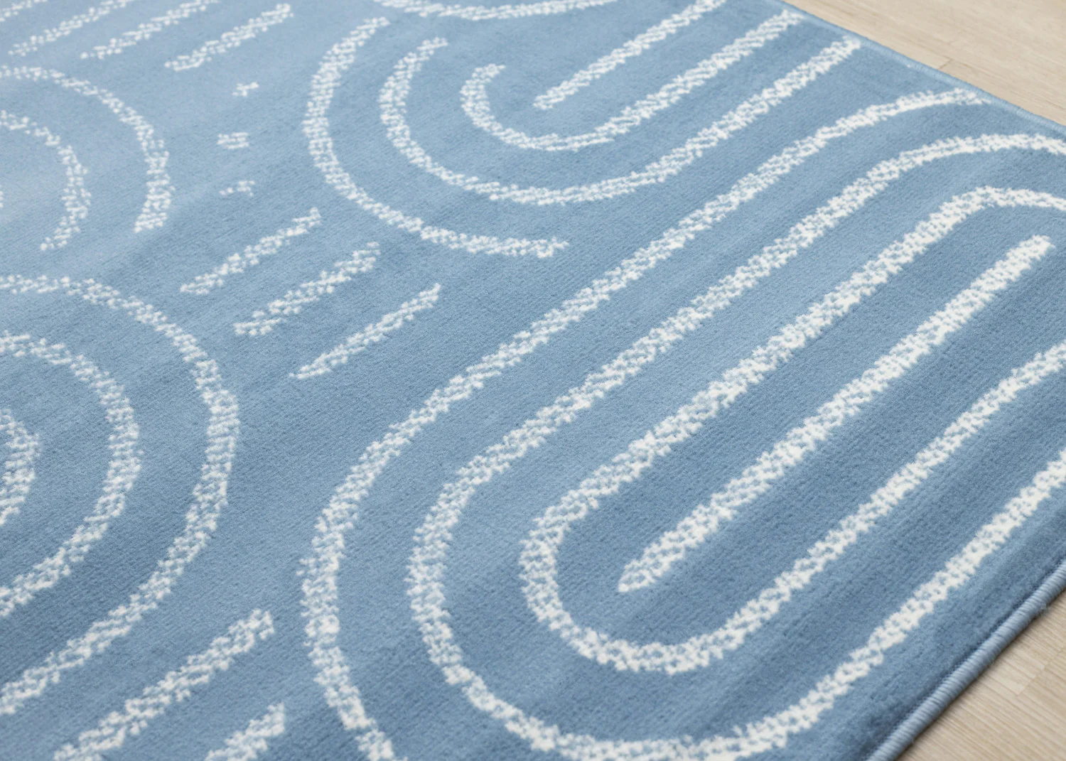 Functional Modern Links Area Rug - 8' X 11' - Blue/Cream - Image 4