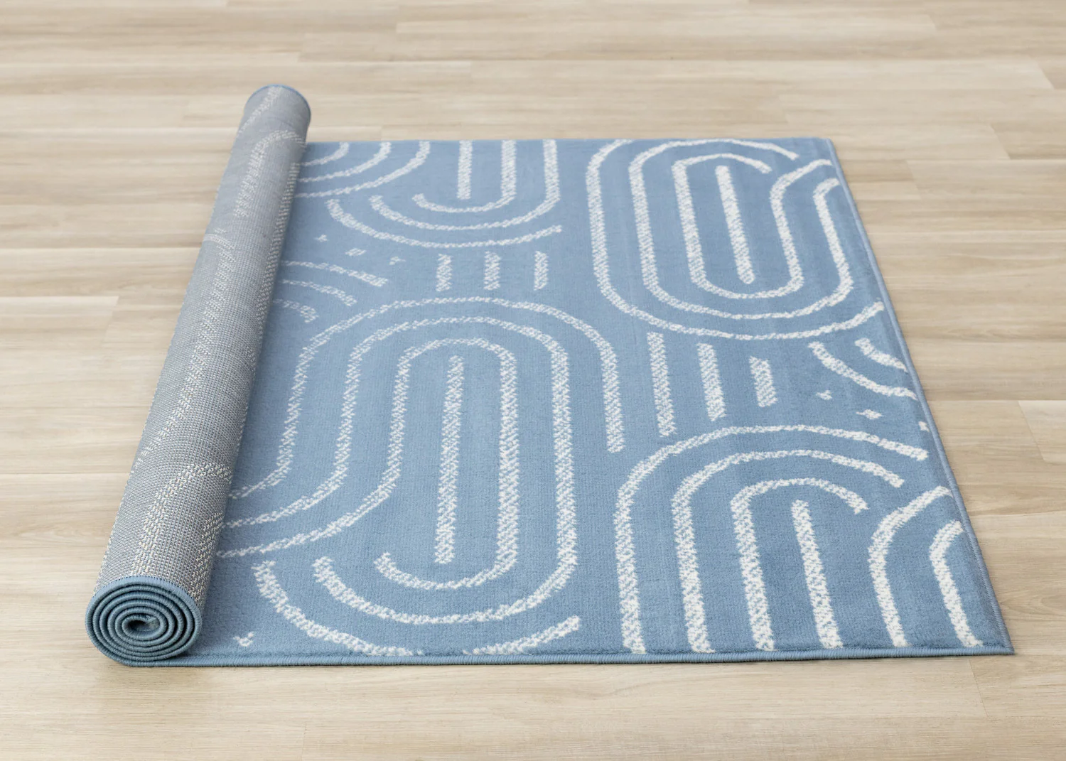 Functional Modern Links Area Rug - 8' X 11' - Blue/Cream - Image 8