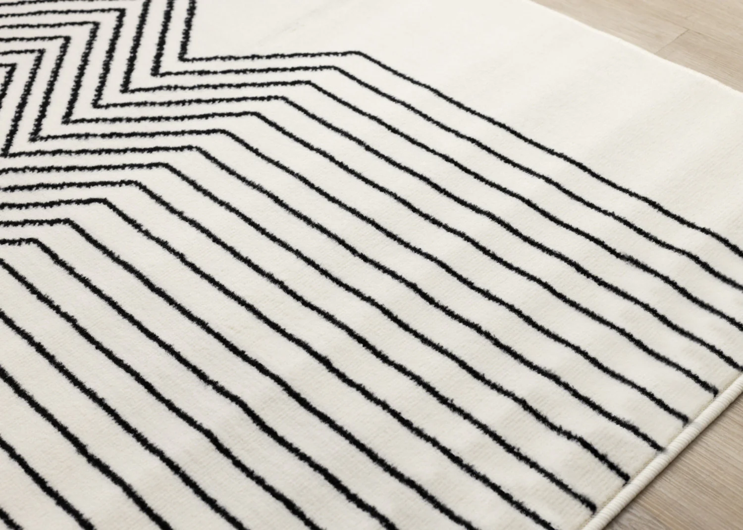 Functional Modern Soundwaves Area Rug - 5' X 8' - White/Black - Image 4