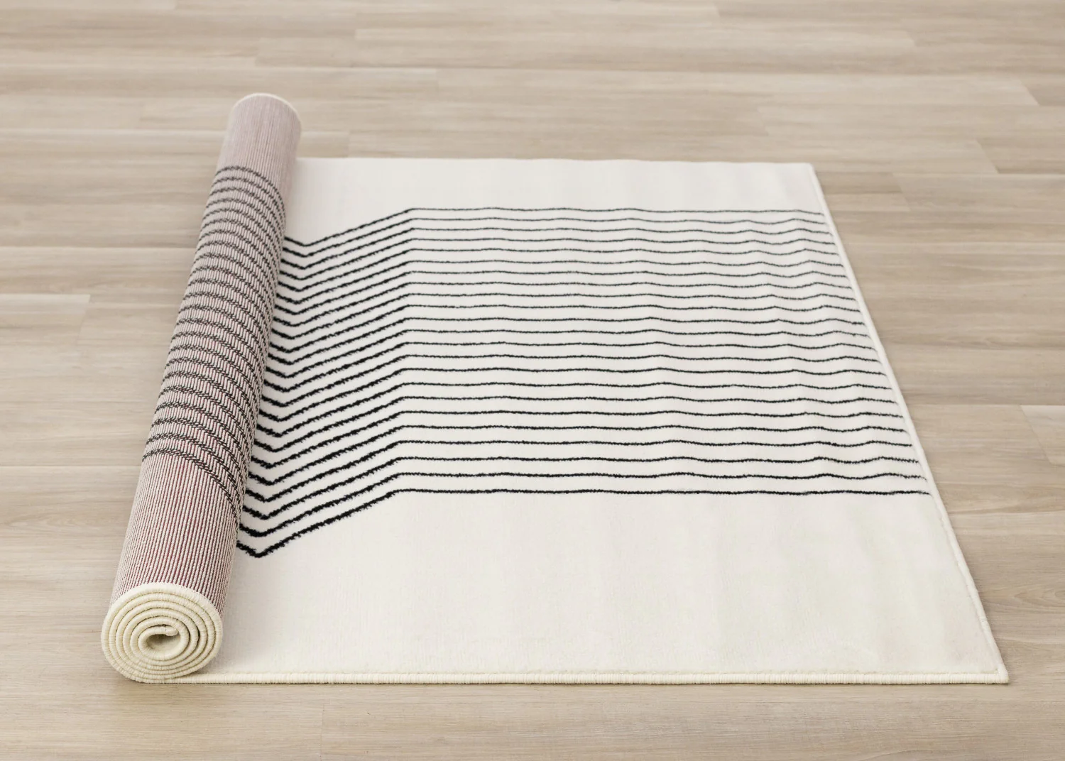 Functional Modern Soundwaves Area Rug - 5' X 8' - White/Black - Image 8