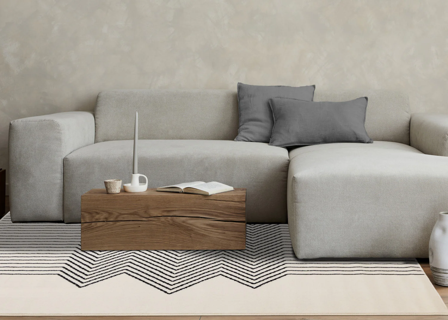 Functional Modern Soundwaves Area Rug - 8' X 11' - White/Black - Image 3