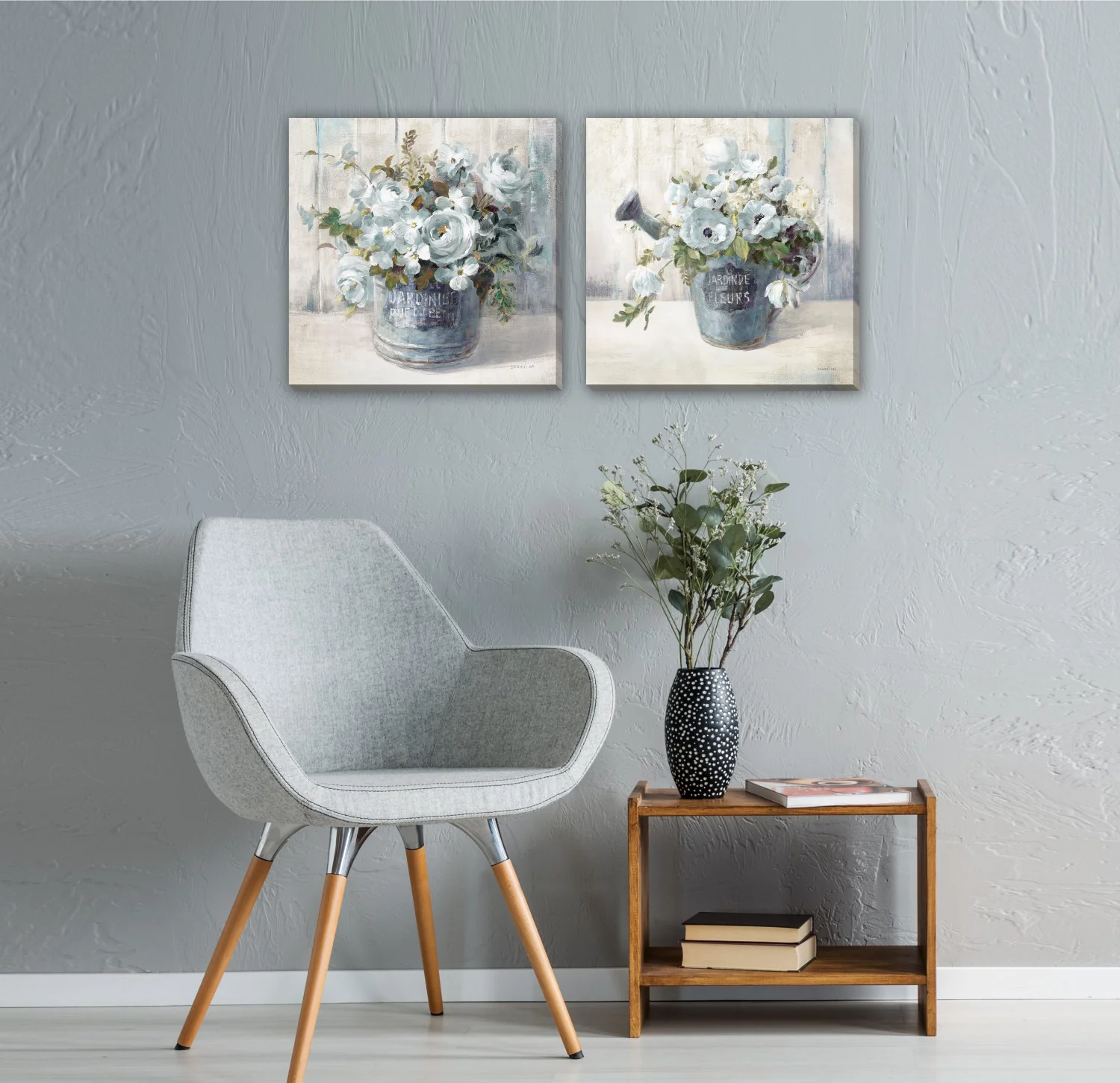 Garden Gatherings Wall Art - Blue/White - 16 X 16 - Set of Two - Image 2
