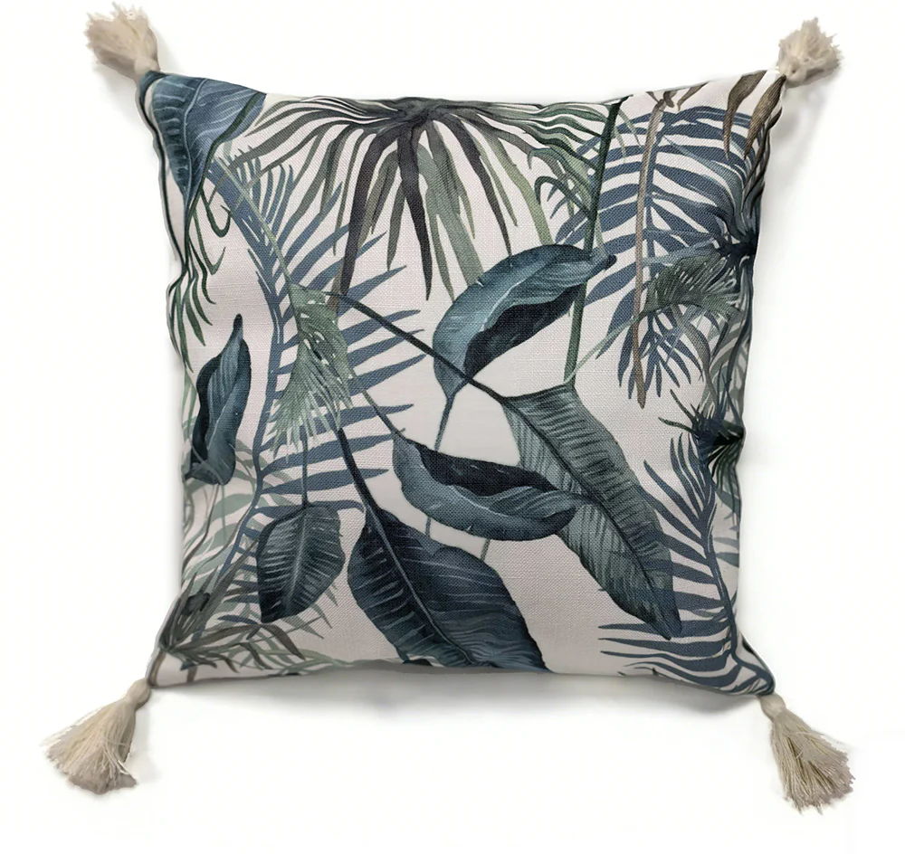 Garden Party Outdoor Decorative Accent Cushion - Emerald Botanical