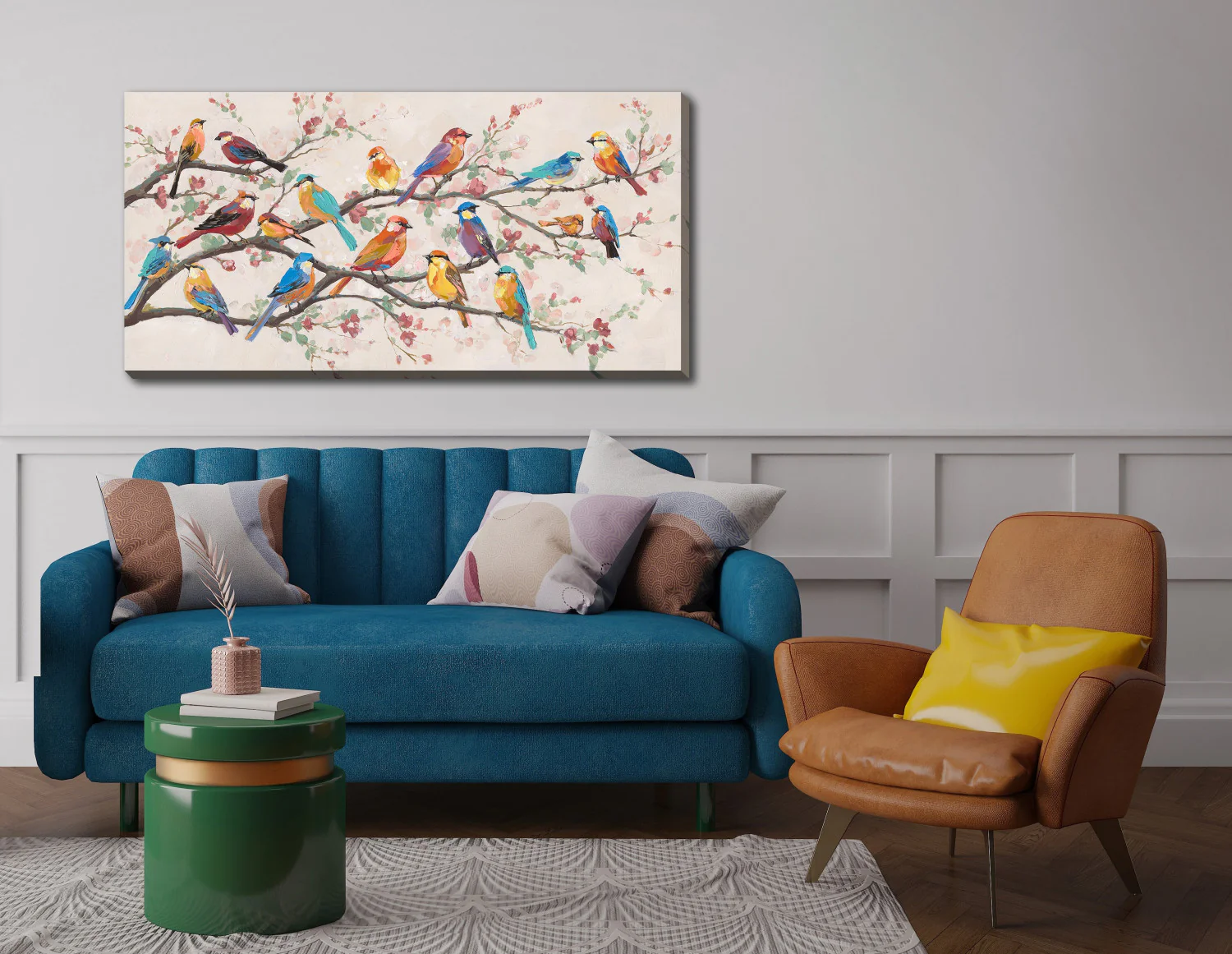 Gathering Tree Wall Art - Multi-Colour - 28 X 56 - Image 2