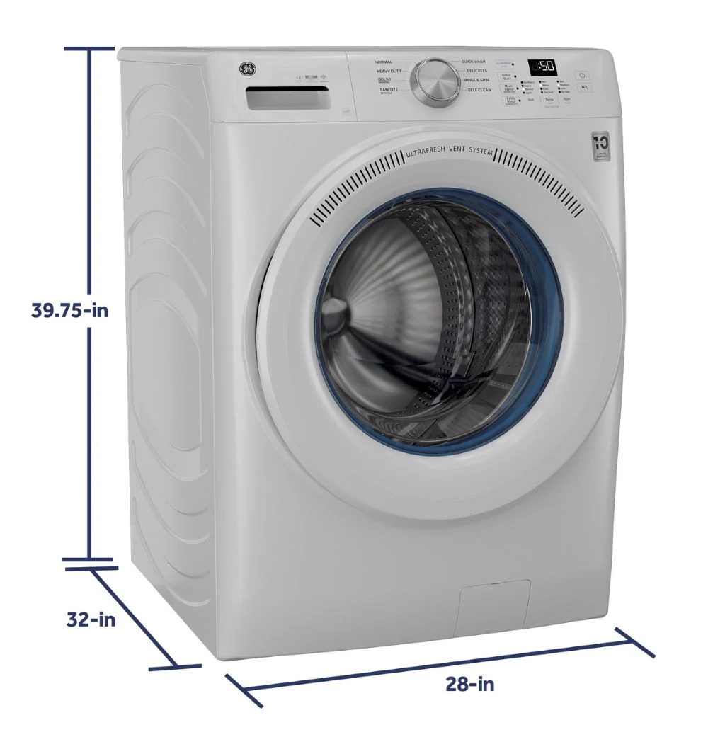 GE 5.3 cu. ft. (IEC) Capacity Front Load Washer with UltraFresh Vent System White - GFW350SSYWW - Image 3