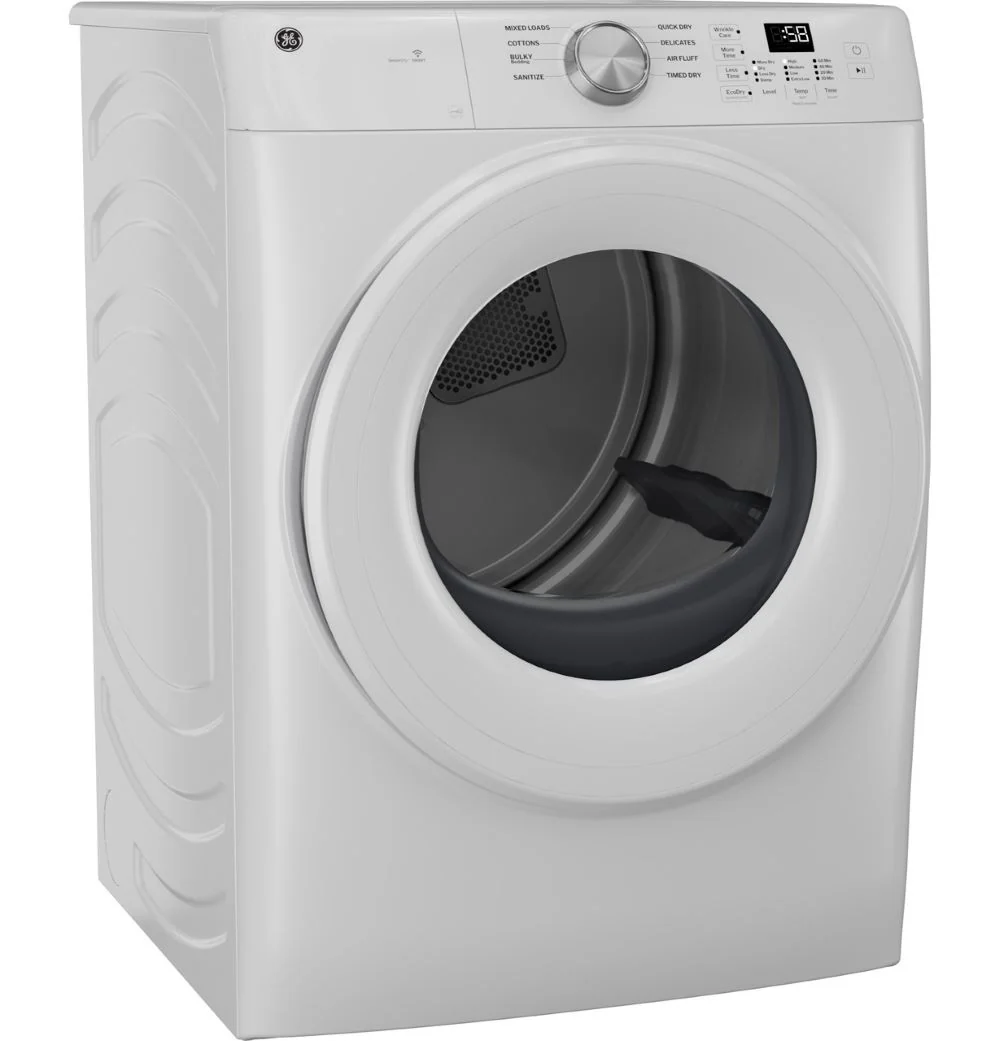 GE 7.8 cu. ft. Capacity Front Load Electric Dryer with Sanitize Cycle, Control Lock and WiFi, White - GFD35ESMYWW - Image 4