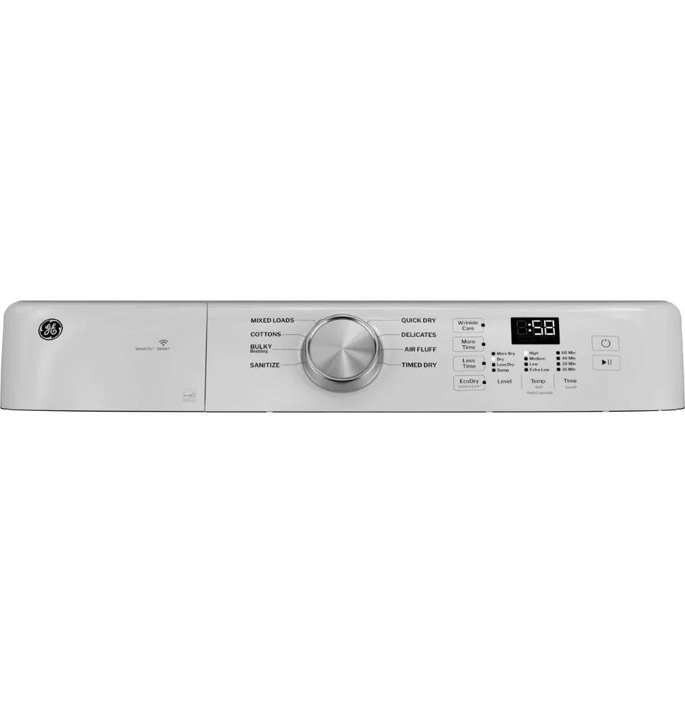 GE 7.8 cu. ft. Capacity Front Load Electric Dryer with Sanitize Cycle, Control Lock and WiFi, White - GFD35ESMYWW - Image 5