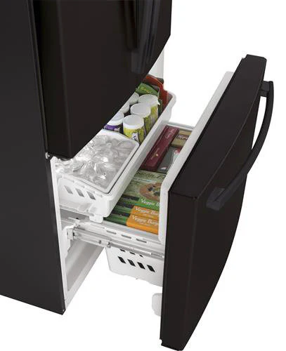 GE 32.75" 18.6 Cu. Ft. Black Counter-Depth French Door Refrigerator - GWE19JGLBB - Image 8