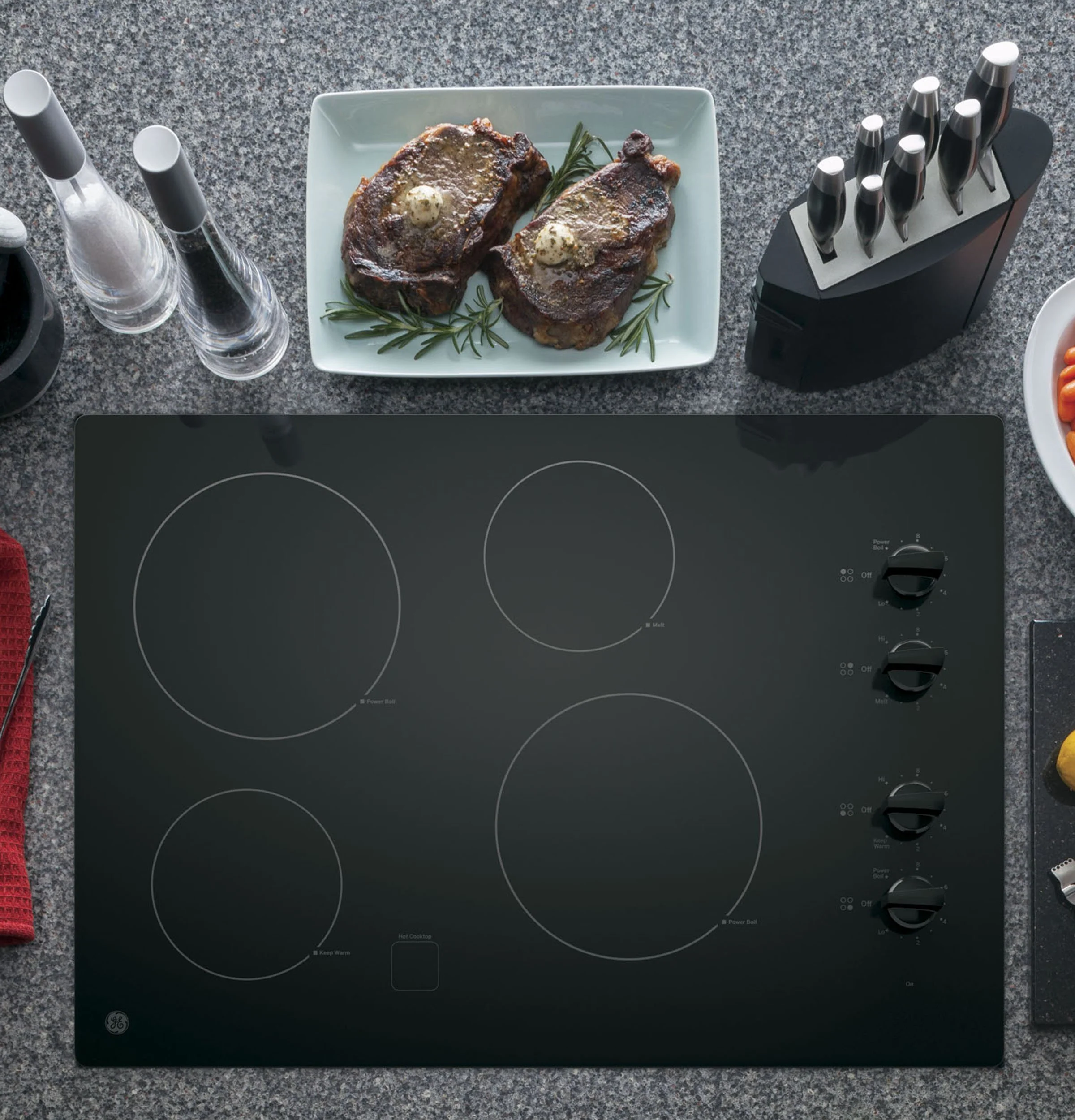 GE Black on Black 30" Electric Cooktop - JP3030DJBB - Image 2