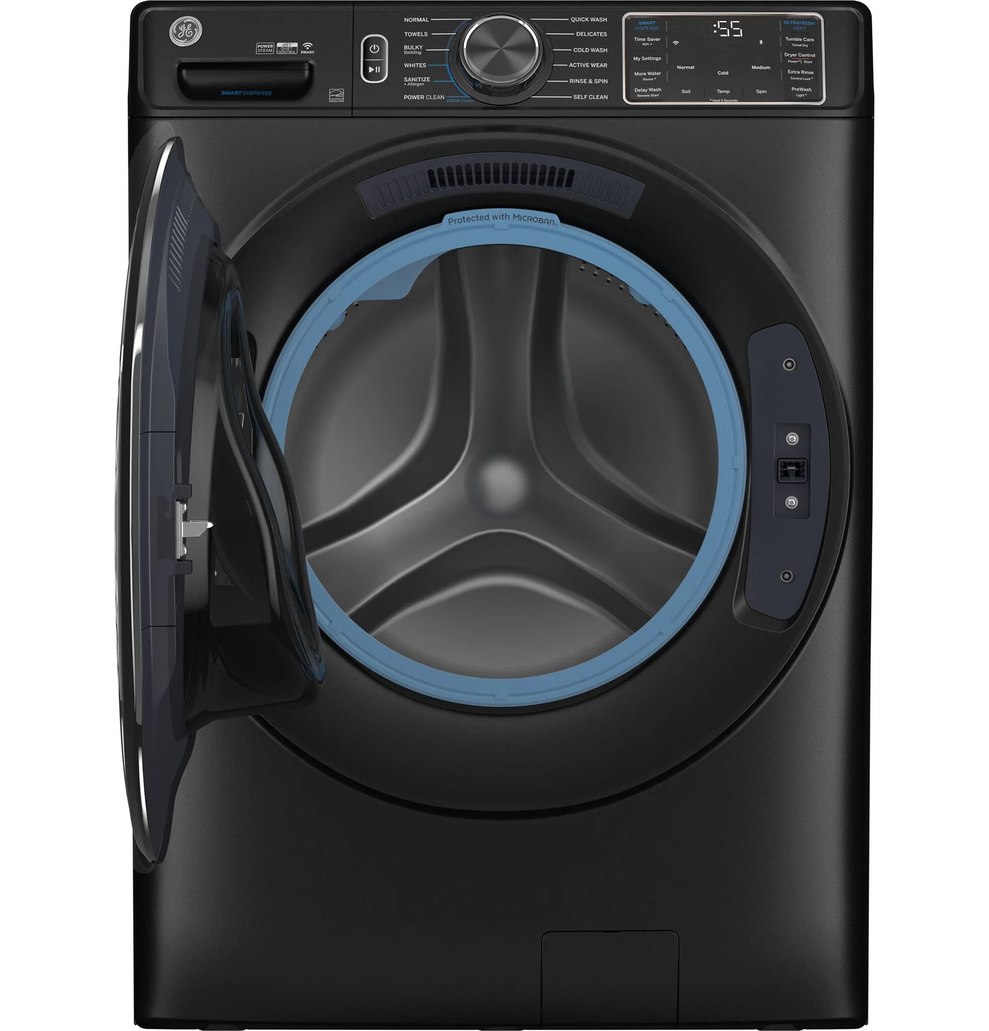 GE Carbon Graphite Smart Steam Front Load Washer with SmartDispense (5.8 cu.ft) - GFW655SPVDS - Image 2