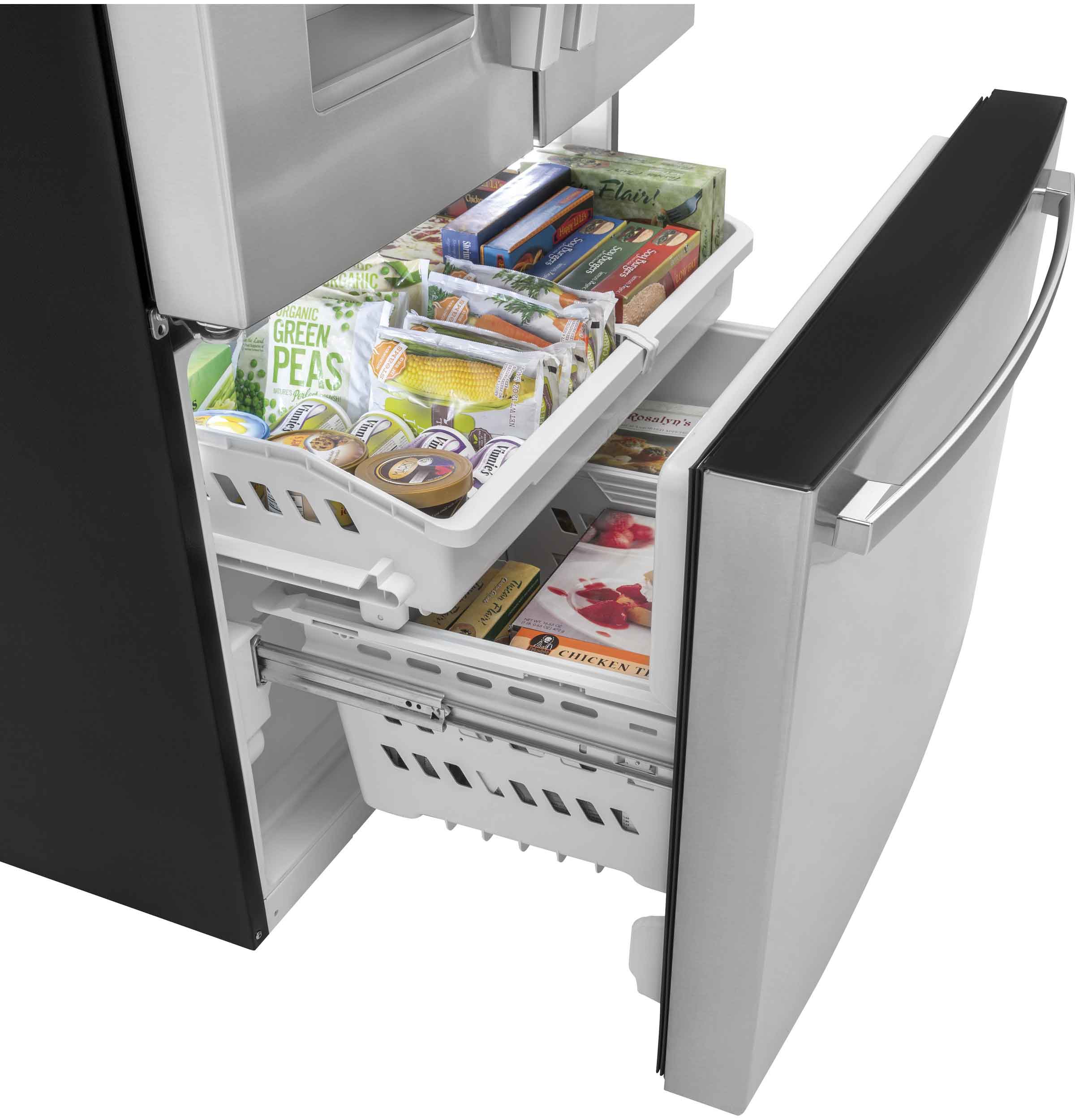 GE 35.75" 25.6 Cu. Ft. Fingerprint Resistant Stainlees Steel French Door Refrigerator - GFE26JYMFS - Image 5