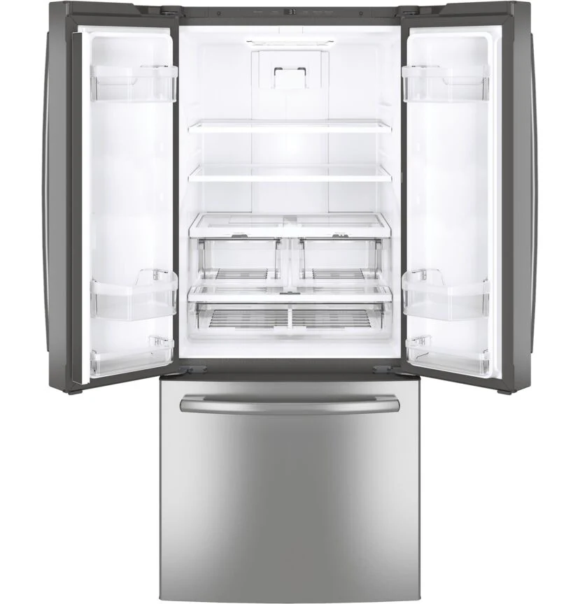 GE 30" 20.8 Cu. Ft. Fingerprint Resistant Stainless French Door Refrigerator - GNE21DYRKFS - Image 3