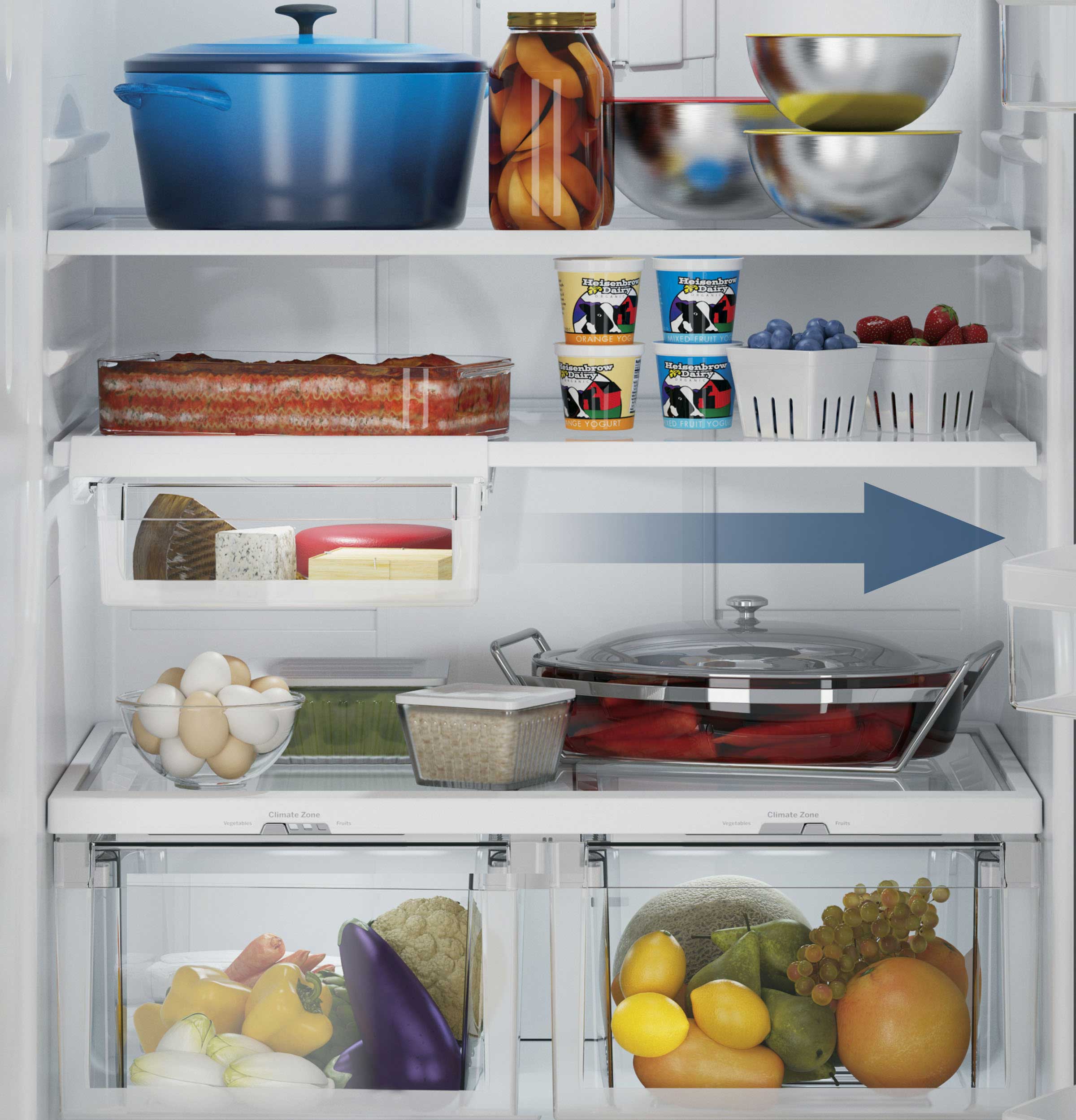 GE 33" 24.9 Cu. Ft. Fingerprint Resistant Stainless Bottom-Freezer Refrigerator - GDE25EYKFS - Image 5