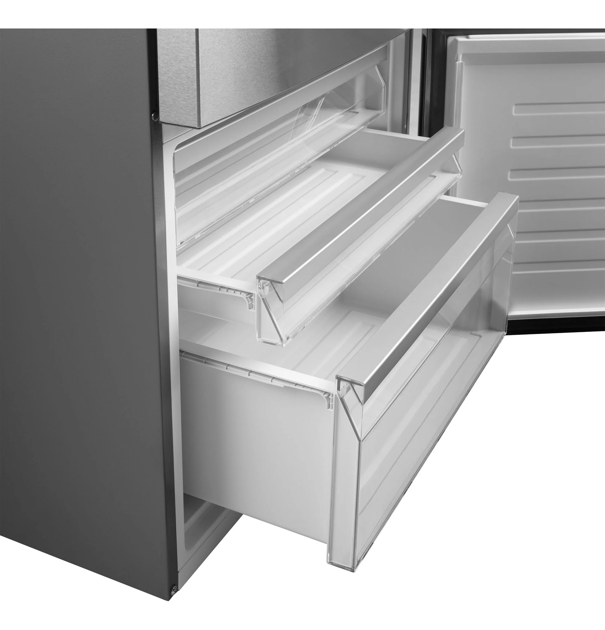 GE 31.25" 17.7 Cu. Ft. Fingerprint Resistant Stainless Steel Bottom-Freezer Refrigerator - GBE17HYRFS - Image 4