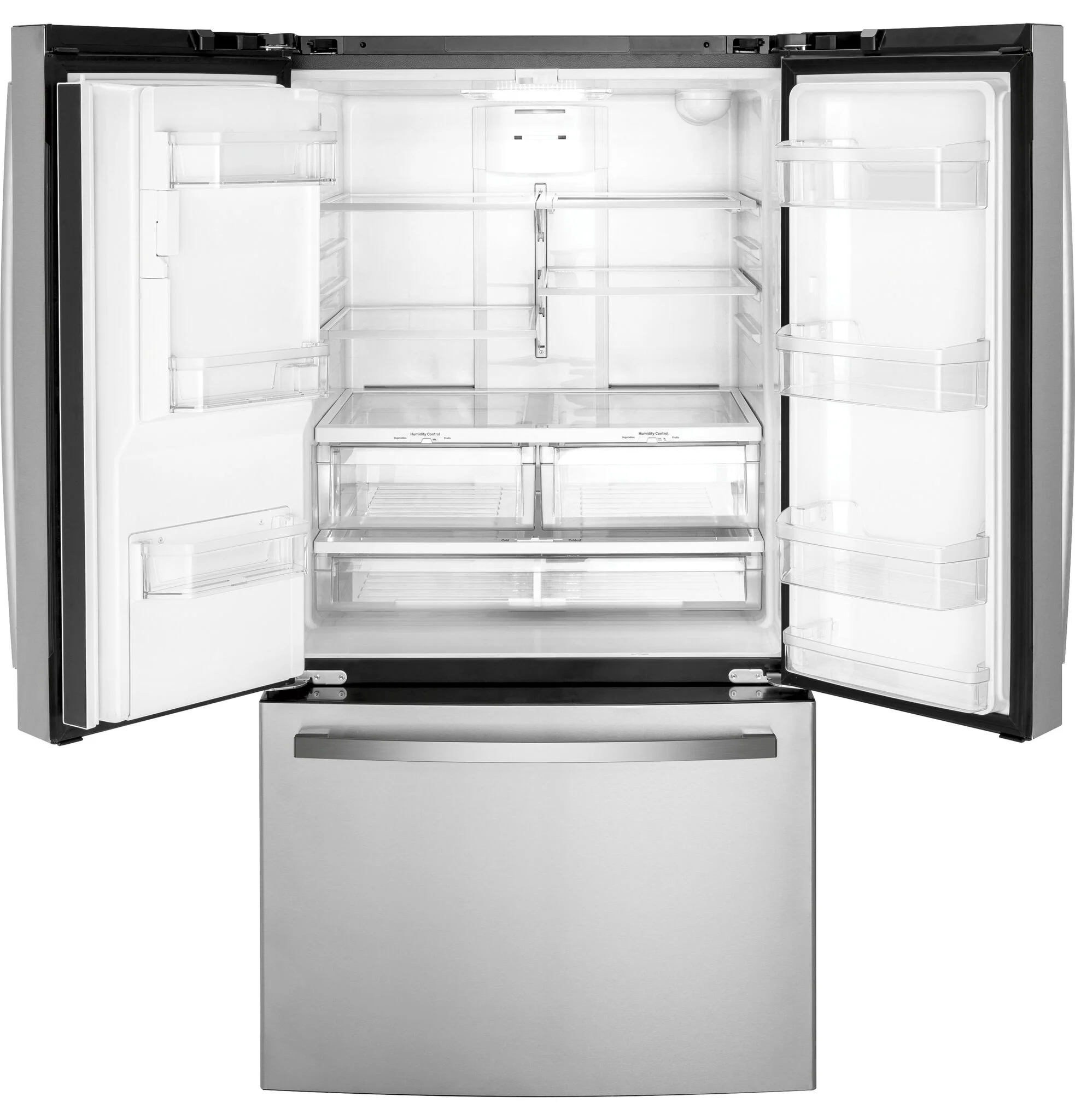 GE 35.75" 20.6 Cu. Ft. Fingerprint Resistant Stainless Steel Counter-Depth French Door Refrigerator with Energy Star - GYE21JYMFS - Image 2