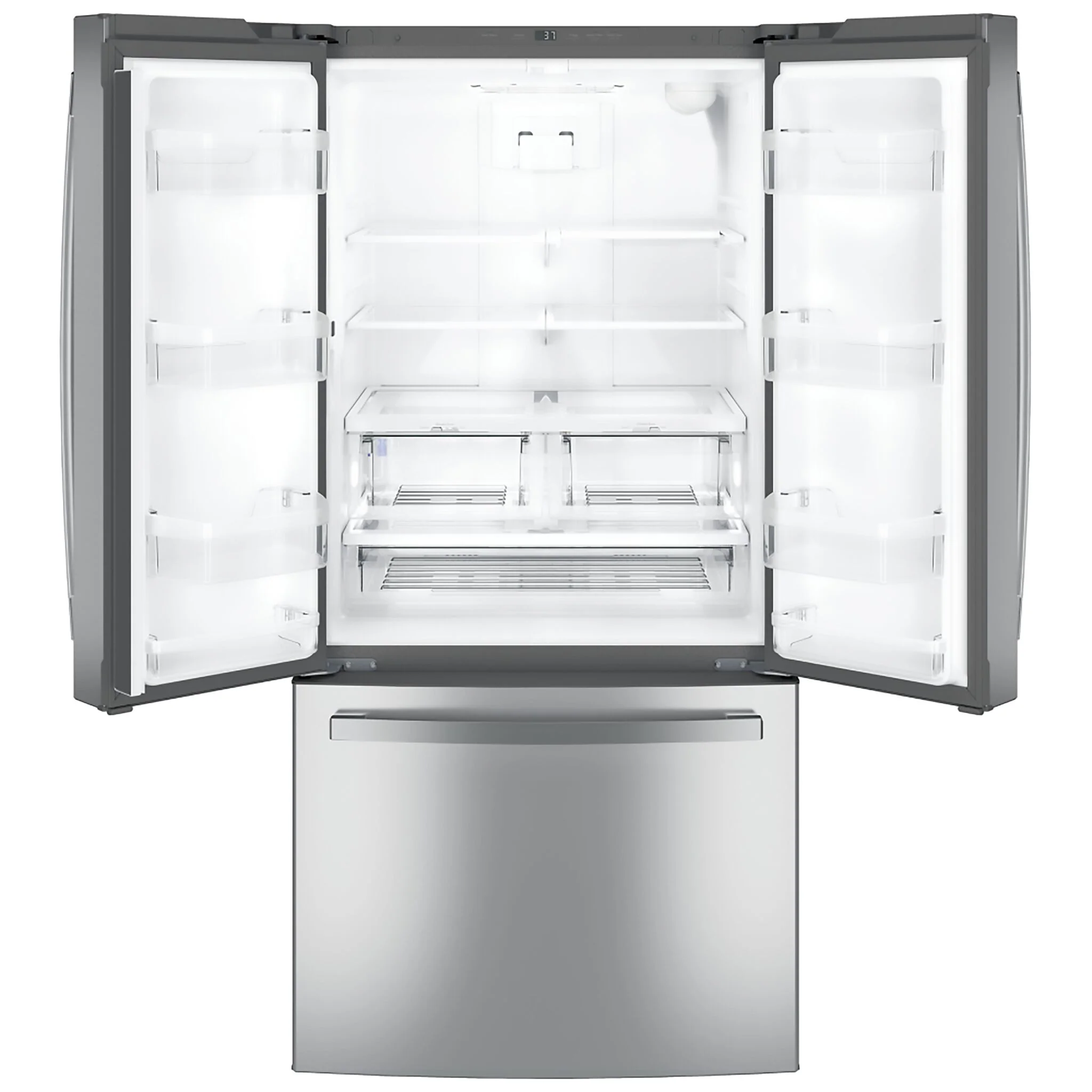 GE 32.75" 24.8 Cu. Ft. Fingerprint Resistant Stainless Steel French Door Refrigerator - GNE25JYKFS - Image 2