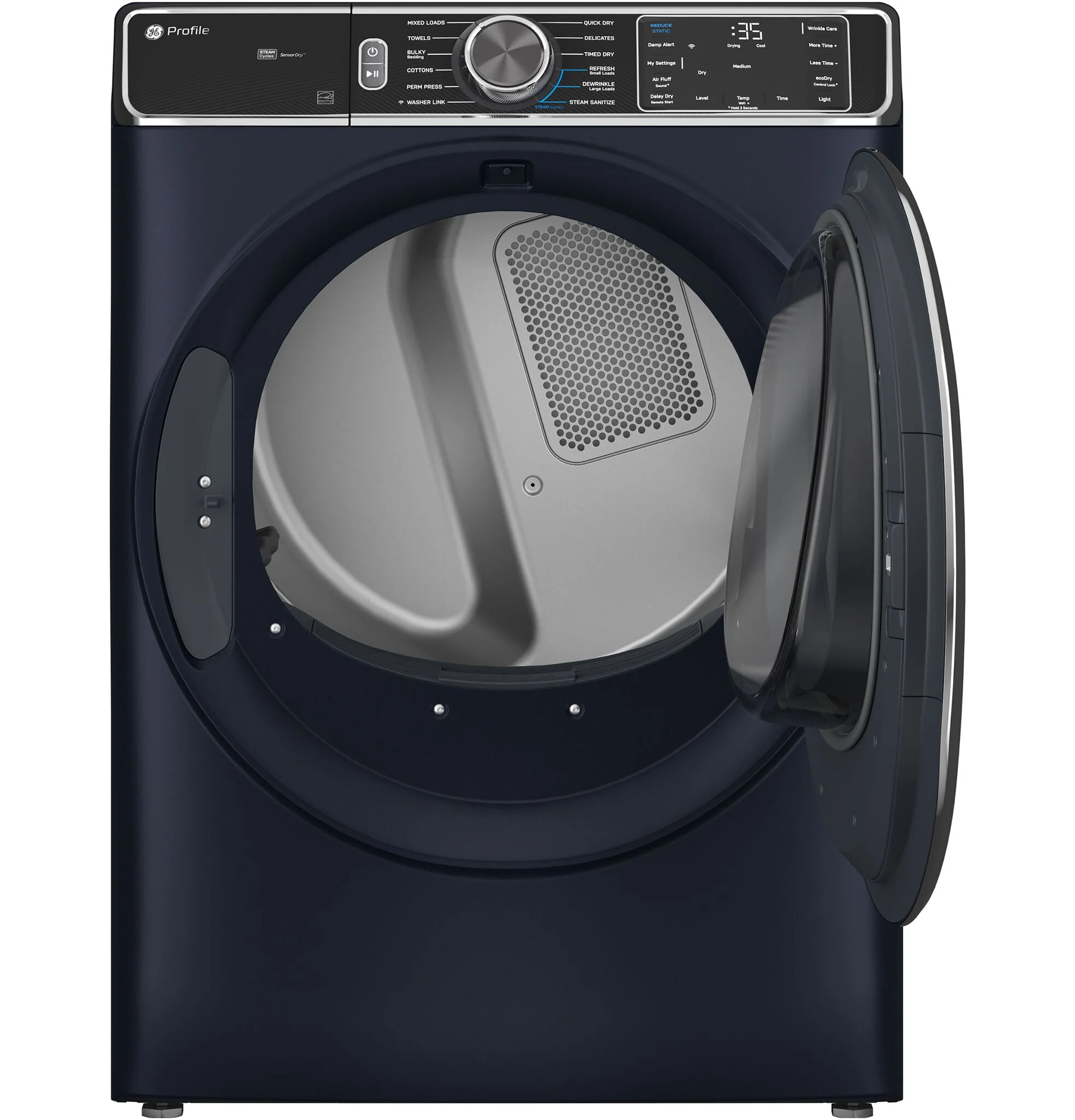 GE Profile™ Blue Sapphire Smart Steam Front Load Electric Dryer with Sanitize Cycle ( 7.8 cu. ft.) - PFD87ESPVRS - Image 2
