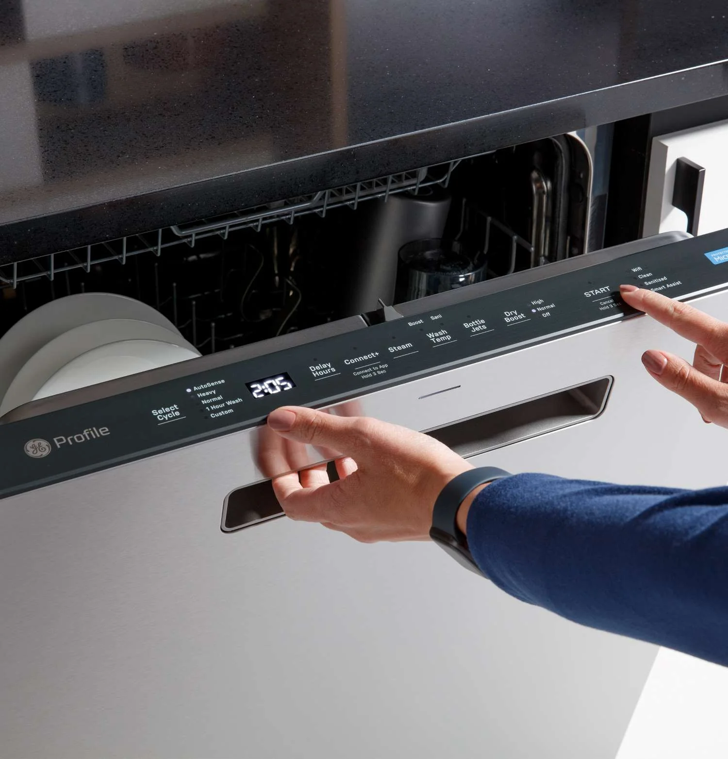 GE Profile 24" Fingerprint Resistant Stainless Smart Dishwasher with Stainless Steel Interior and Third Rack - PDP715SYVFS - Image 8