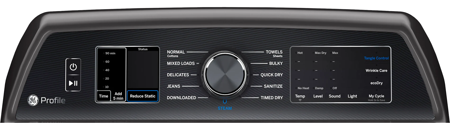 GE Profile Diamond Grey Top Load Washer (6.2 Cu. Ft) & Smart Electric Dryer (7.4 Cu. Ft) - PTW700BPTDG/PTD70EBMTDG - Image 5
