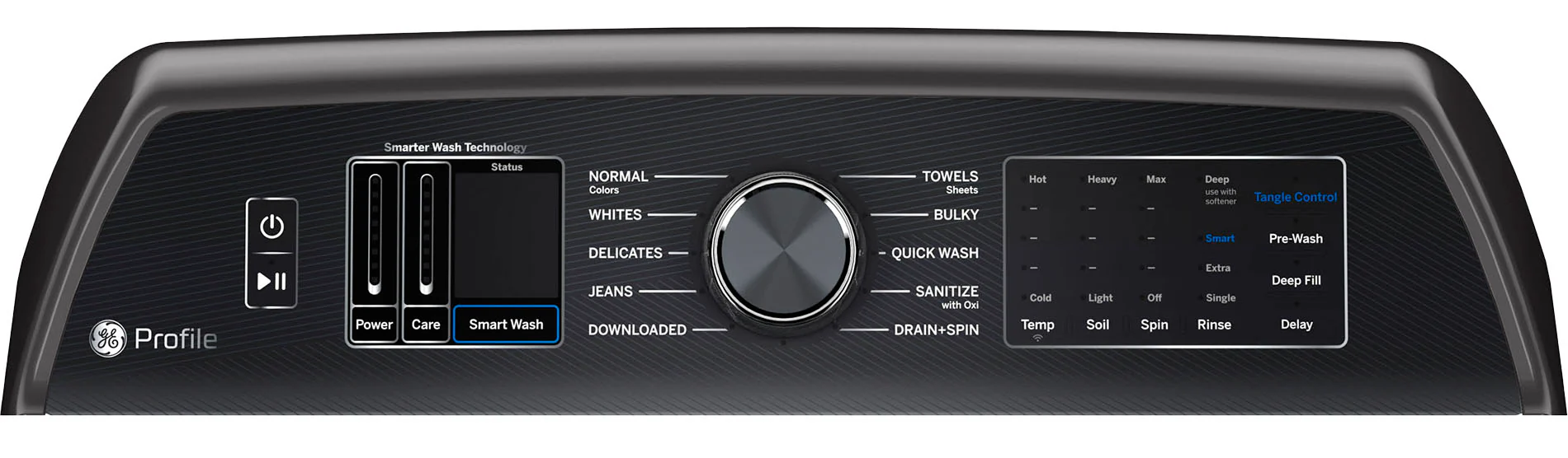 GE Profile Diamond Grey Top Load Washer with Smarter Wash Technology (6.2 Cu. Ft)- PTW700BPTDG - Image 3