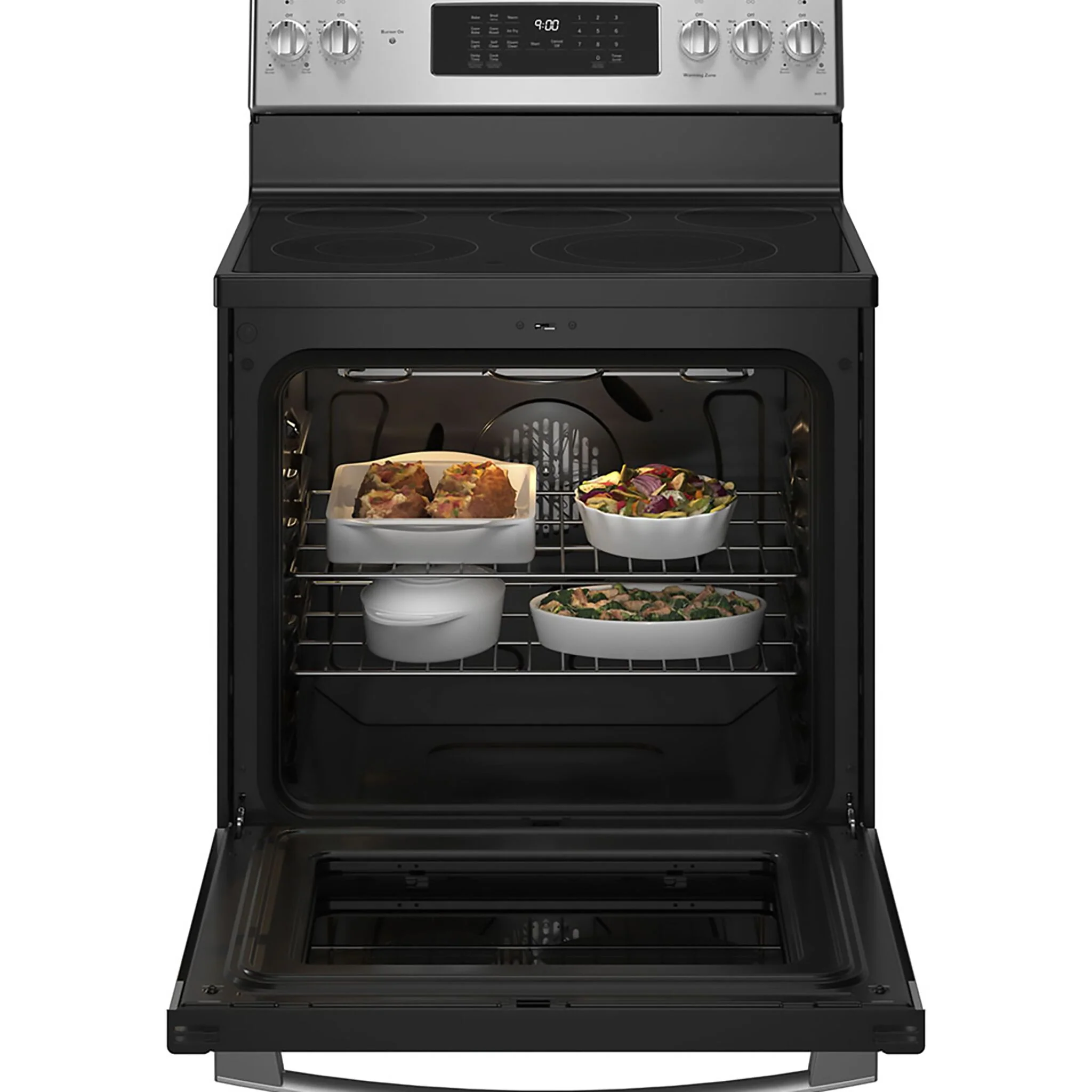 GE Profile Fingerprint Resistant Stainless Steel Freestanding Electric Range with True Convection & No-Preheat Air Fry (6.2 cu.ft.)- PCB900YVFS - Image 4