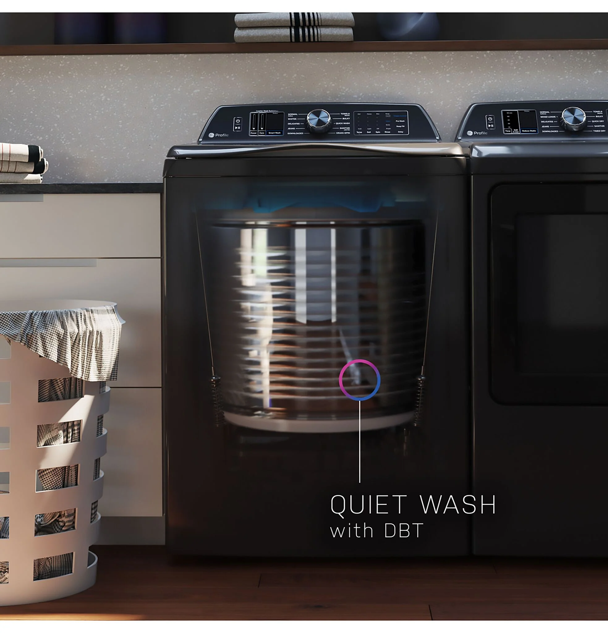 GE Profile Sapphire Blue Top Load IEC Washer with Smarter Wash Technology (6.2 cu. ft.) - PTW800BPWRS - Image 6