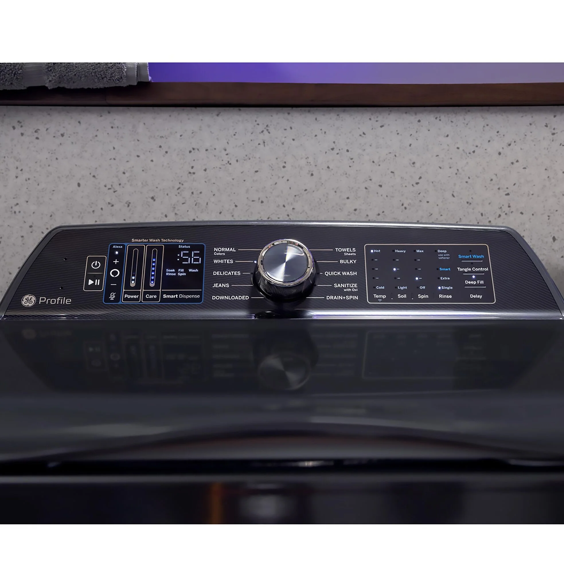 GE Profile Sapphire Blue Top Load IEC Washer with Smarter Wash Technology (6.2 cu. ft.) - PTW800BPWRS - Image 7