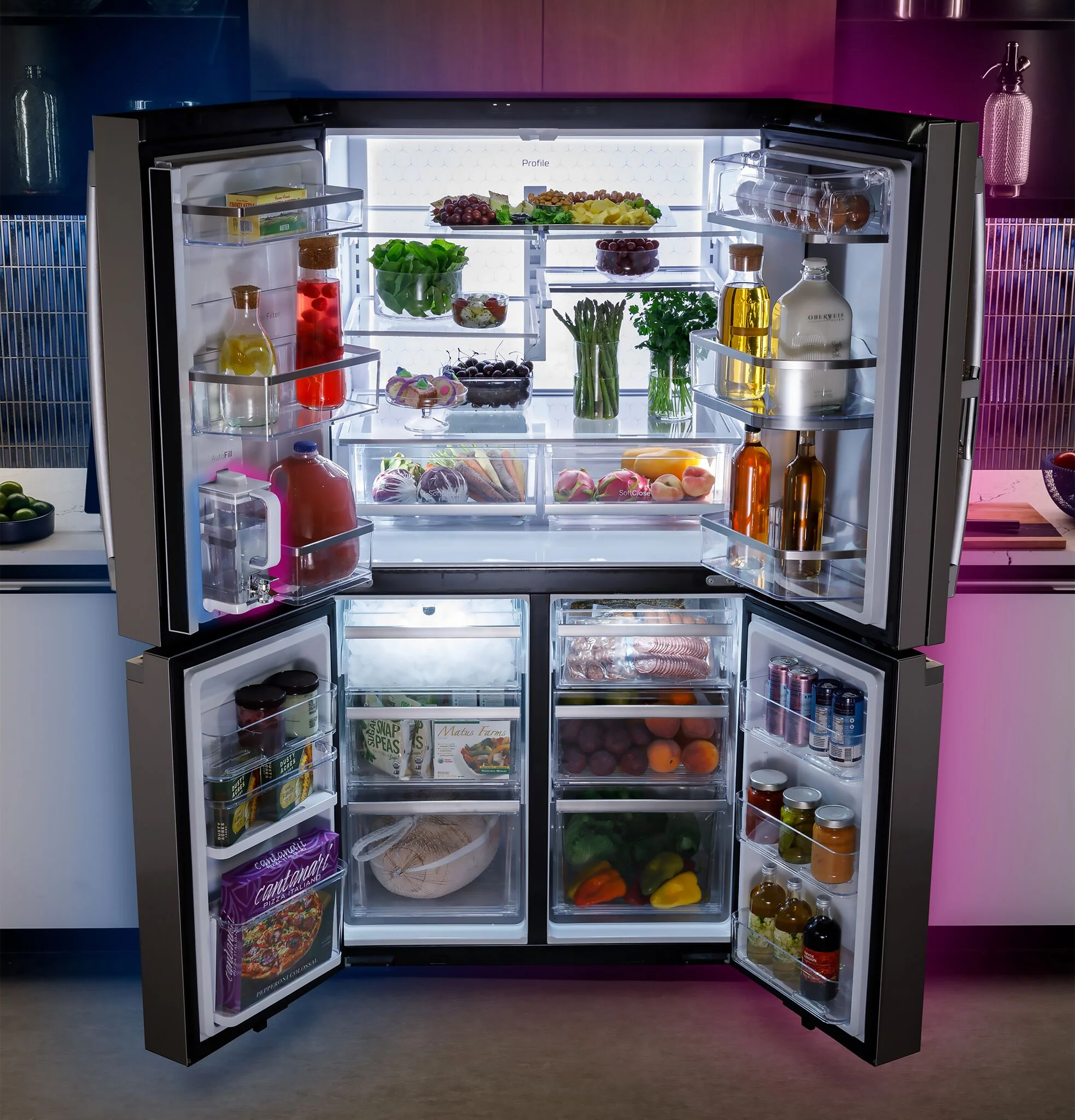 GE Profile 35.75" 28.4 Cu. Ft. Stainless Steel 4-Door French Door Refrigerator - PAD28BYTFS - Image 3