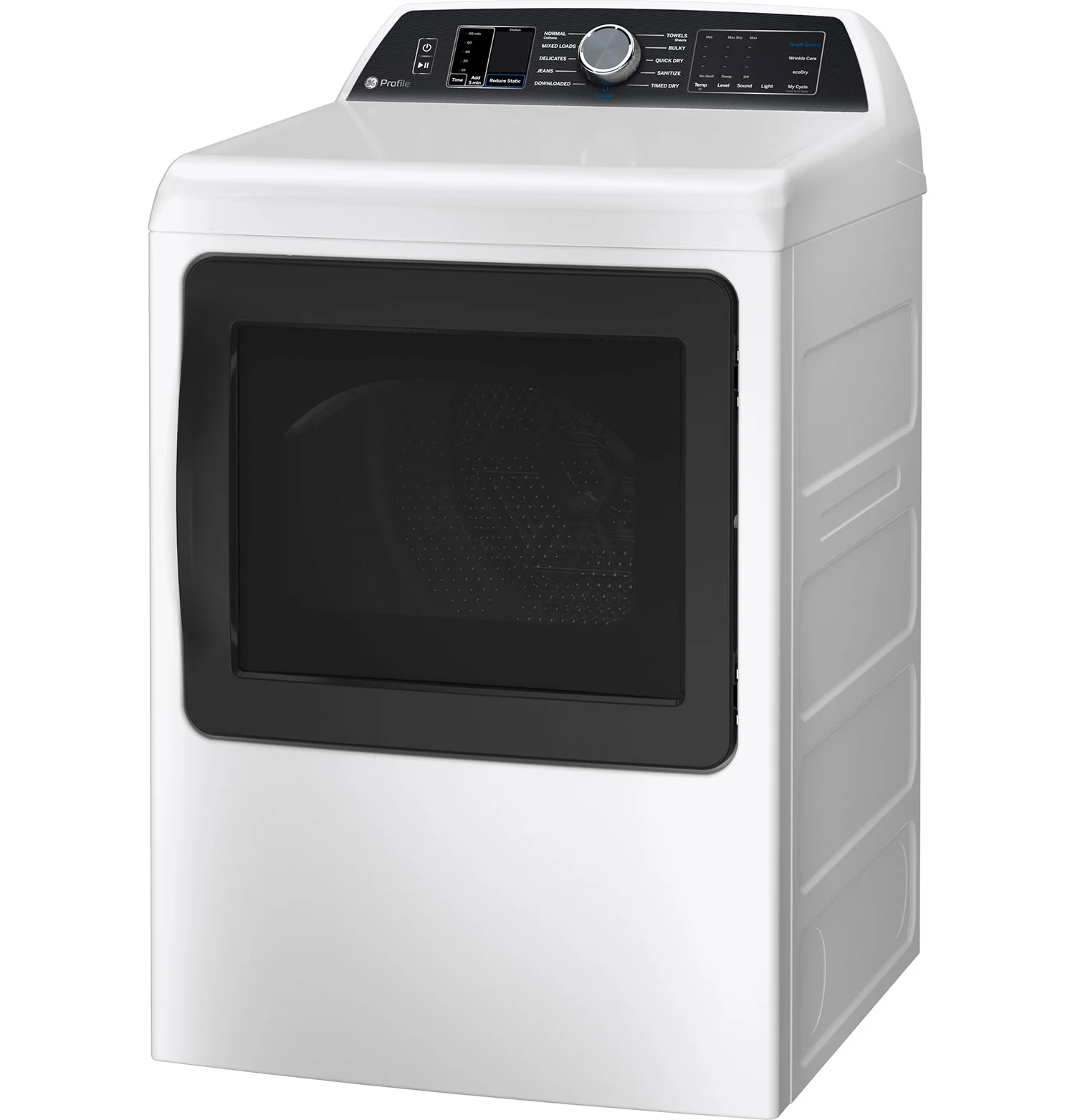 GE Profile White Electric Dryer with Sanitize Cycle (7.4 Cu. Ft) - PTD70EBMTWS - Image 3