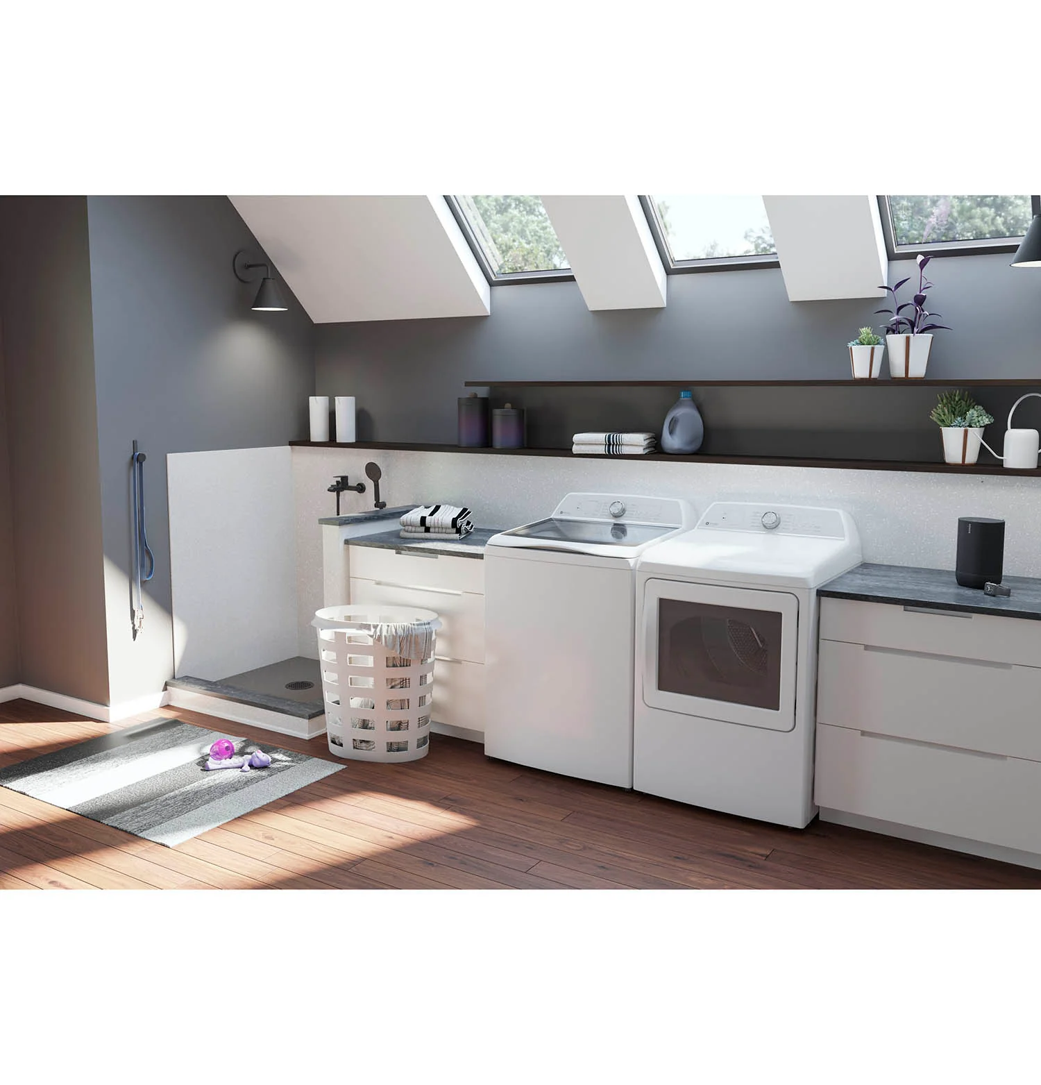 GE Profile White Top Load Washer (5.8 IEC cu. ft.) & GE Profile White Gas Dryer (7.4 cu. ft.) - PTW600BSRWS/PTD60GBSRWS - Image 3