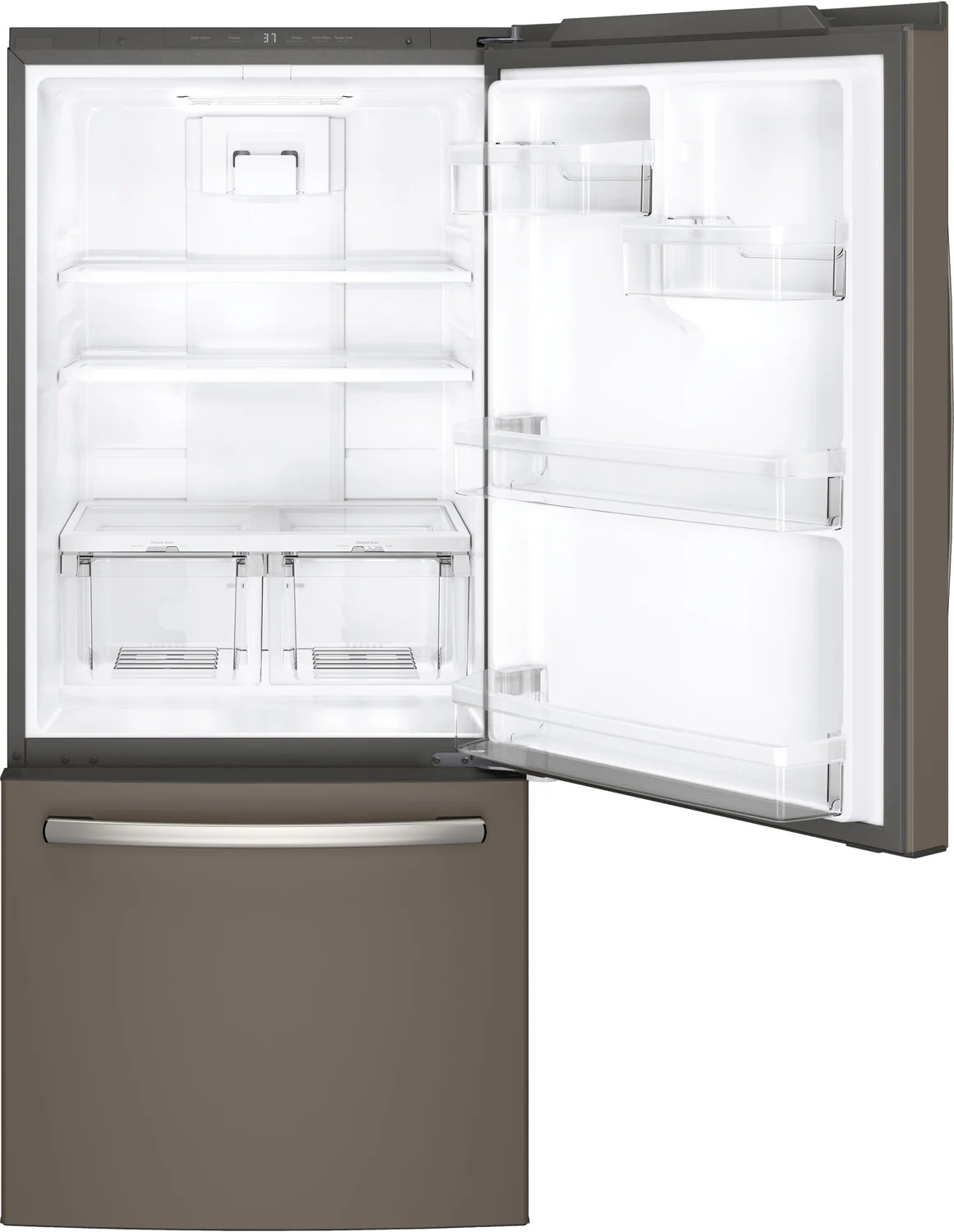 GE 29.75" 20.9 Cu. Ft. Slate Bottom-Freezer Refrigerator - GDE21DMKES - Image 2