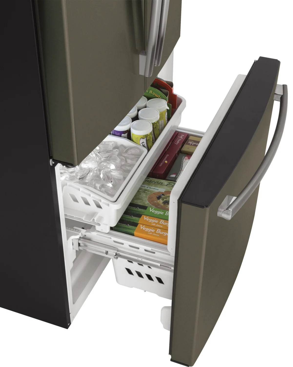 GE 32.75" 18.6 Cu. Ft. Slate Counter-Depth French Door Refrigerator - GWE19JMLES - Image 6