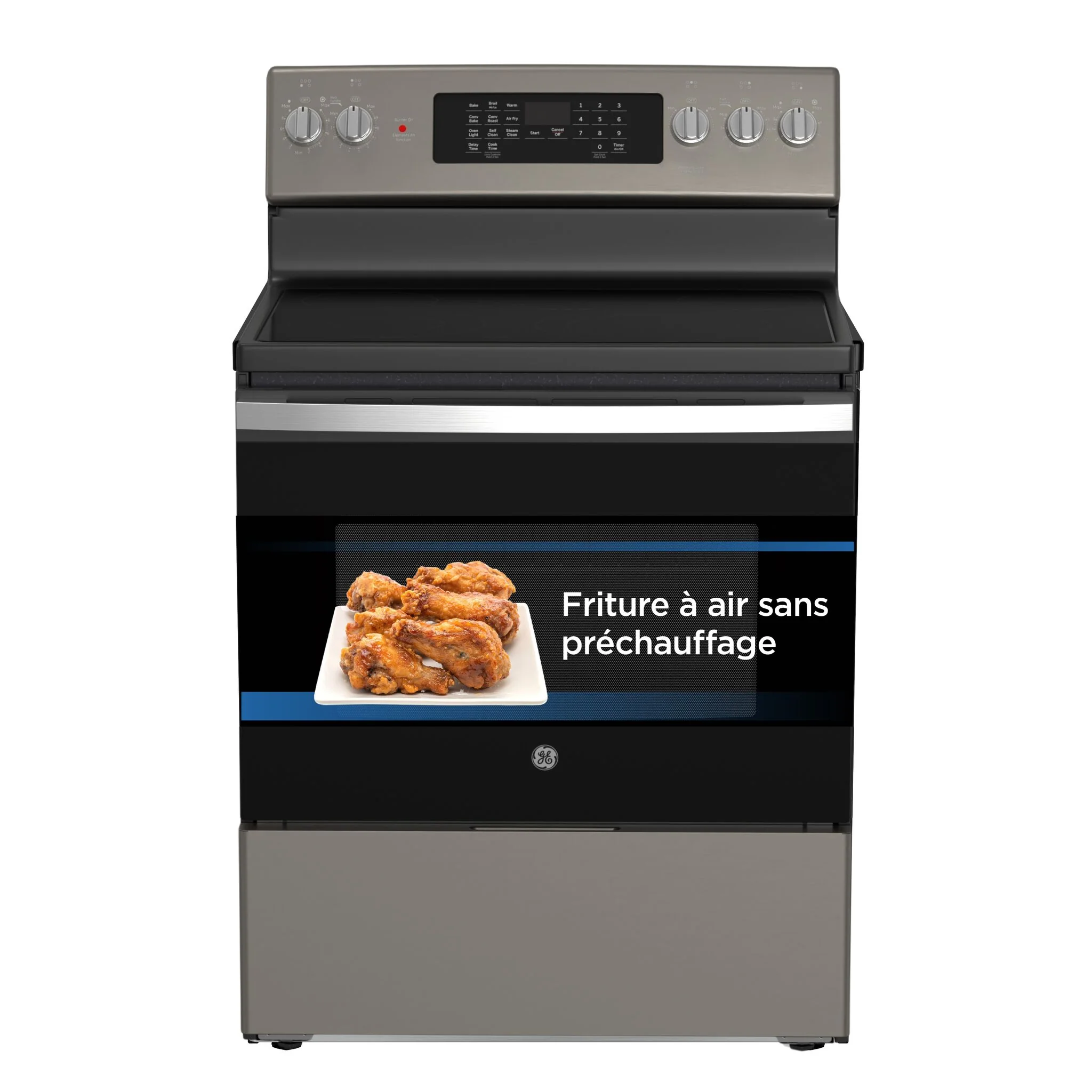 GE Slate Freestanding Electric Convection Range with No-Preheat Air Fry (5.0 Cu. Ft.) - JCB840ETES - Image 5