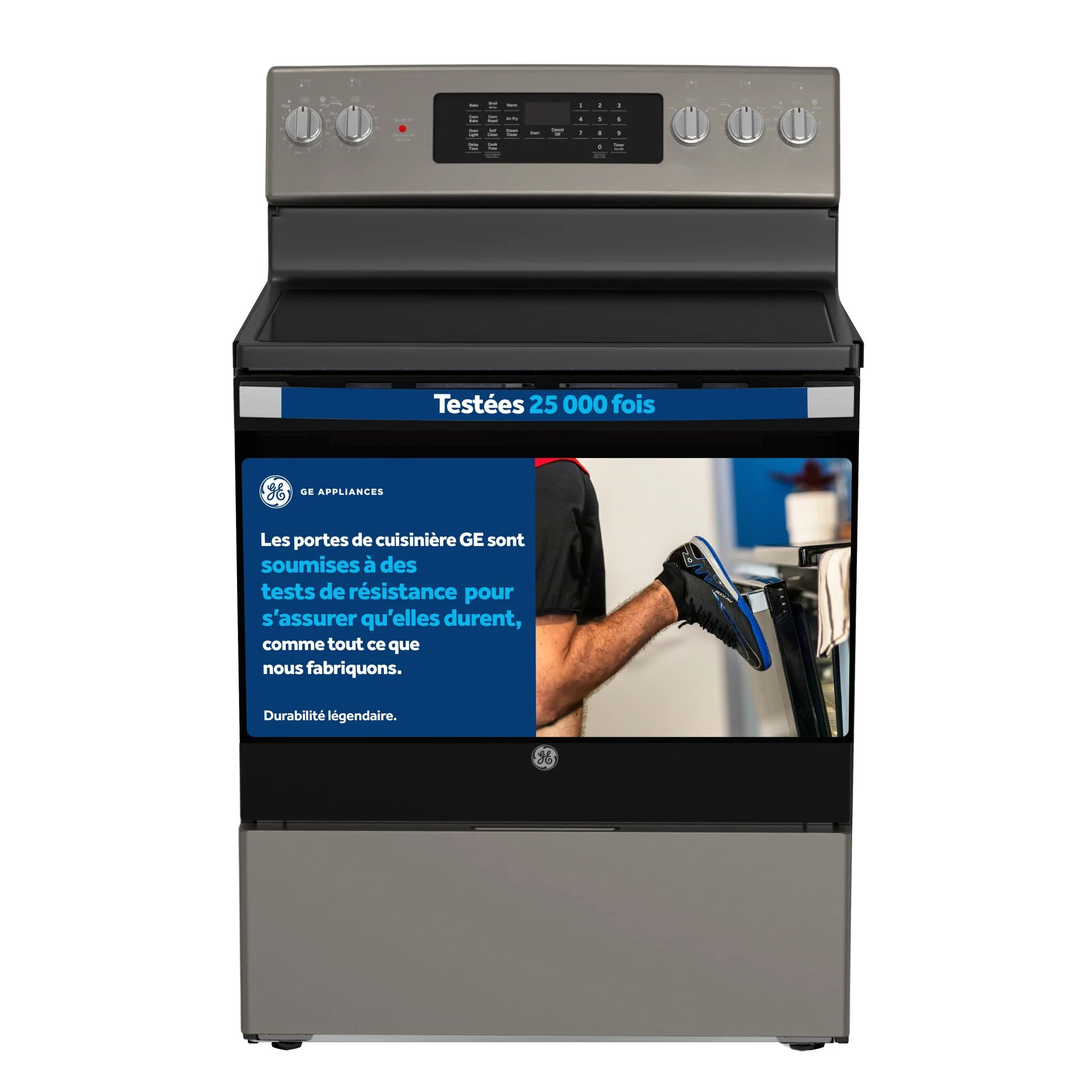 GE Slate Freestanding Electric Convection Range with No-Preheat Air Fry (5.0 Cu. Ft.) - JCB840ETES - Image 7
