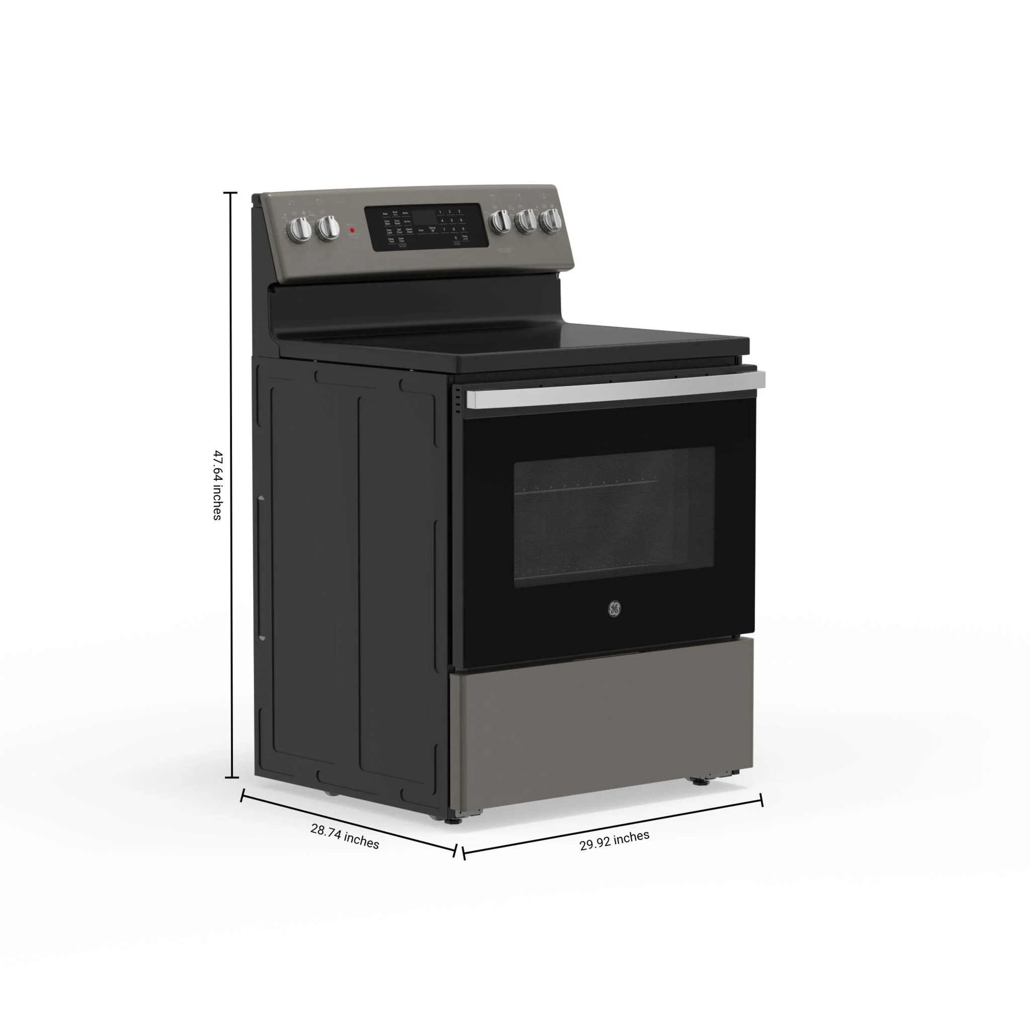 GE Slate Freestanding Electric Convection Range with No-Preheat Air Fry (5.0 Cu. Ft.) - JCB840ETES - Image 8